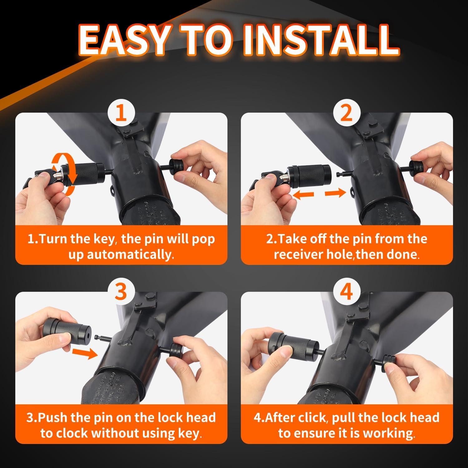 Cerradura de Acoplador de Remolque METOWARE 1/4" Diámetro