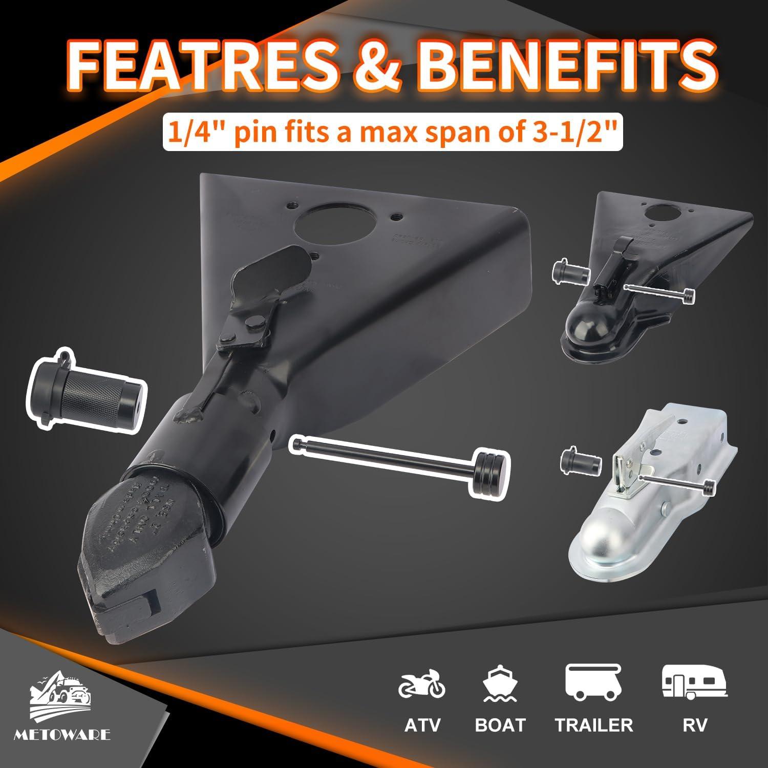 Cerradura de Acoplador de Remolque METOWARE 1/4" Diámetro