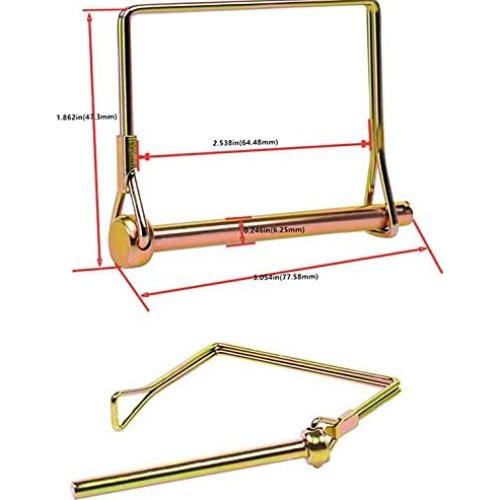10 Pasadores de Bloqueo ZOROLE 1/4" Galvanizados para Remolque
