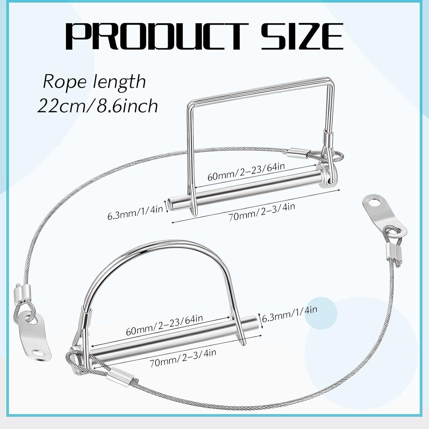 Pasadores de Acoplador de Remolque Umigy 10 Pcs Acero Plata
