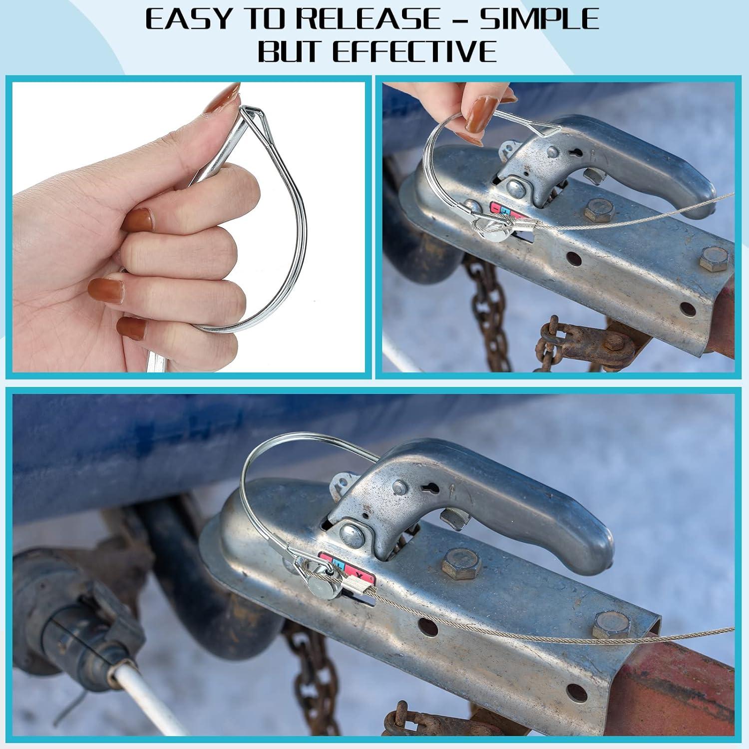 Pasadores de Acoplador de Remolque Umigy 10 Pcs Acero Plata