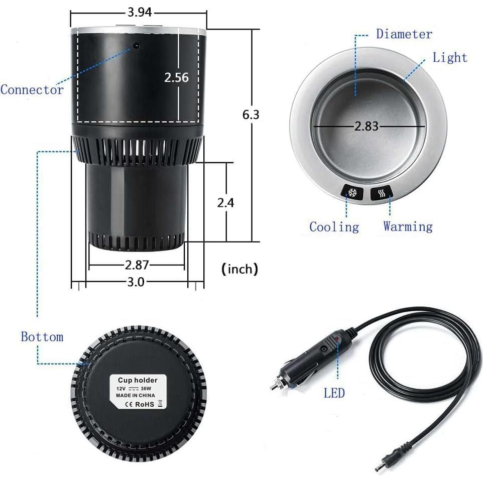 Soporte para Taza PALTIER PT-301 2-en-1 Calentador y Enfriador