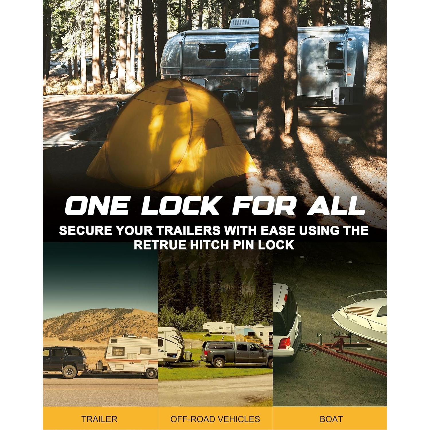 Cerradura de Pasador RETRUE para Enganche de Remolque 2"