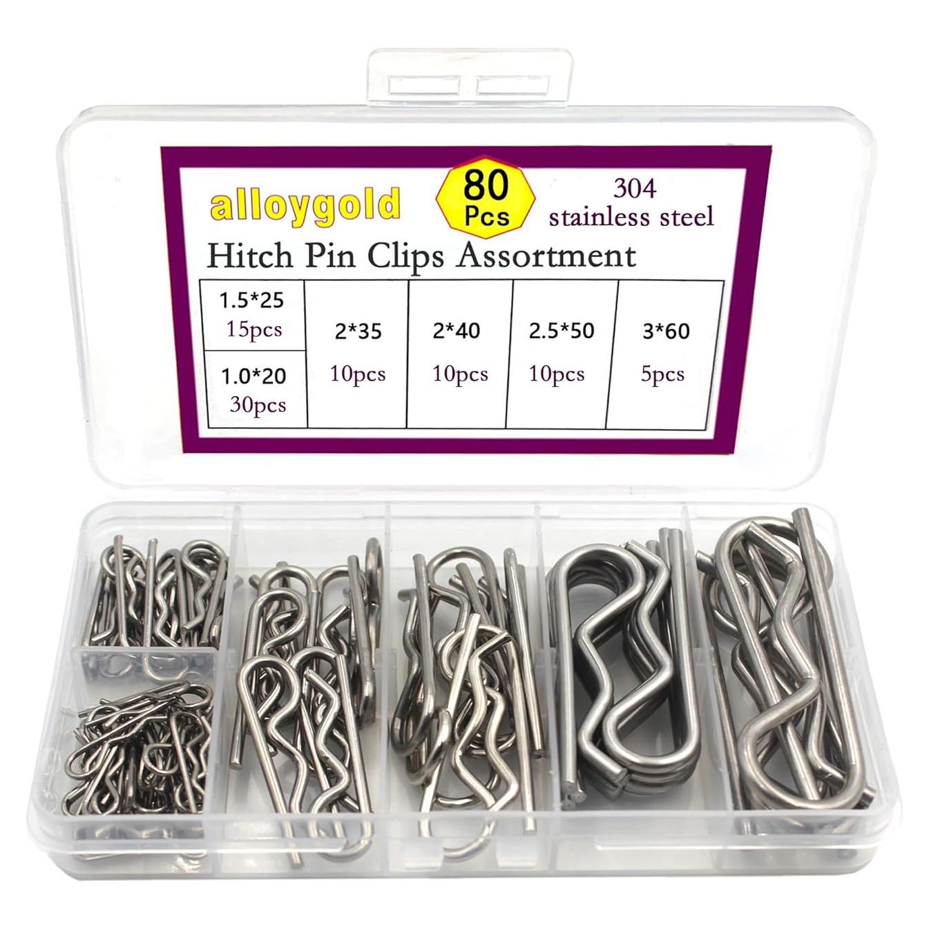 Kit de Clips de Pasador de Acero Inoxidable 80 Pcs 6 Tamaños