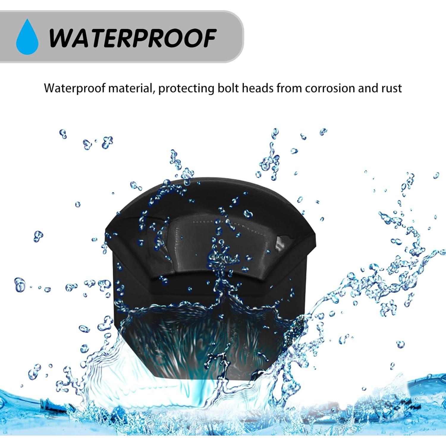 20 Cubiertas de Tuercas de Llantas Damwot 17mm Negro