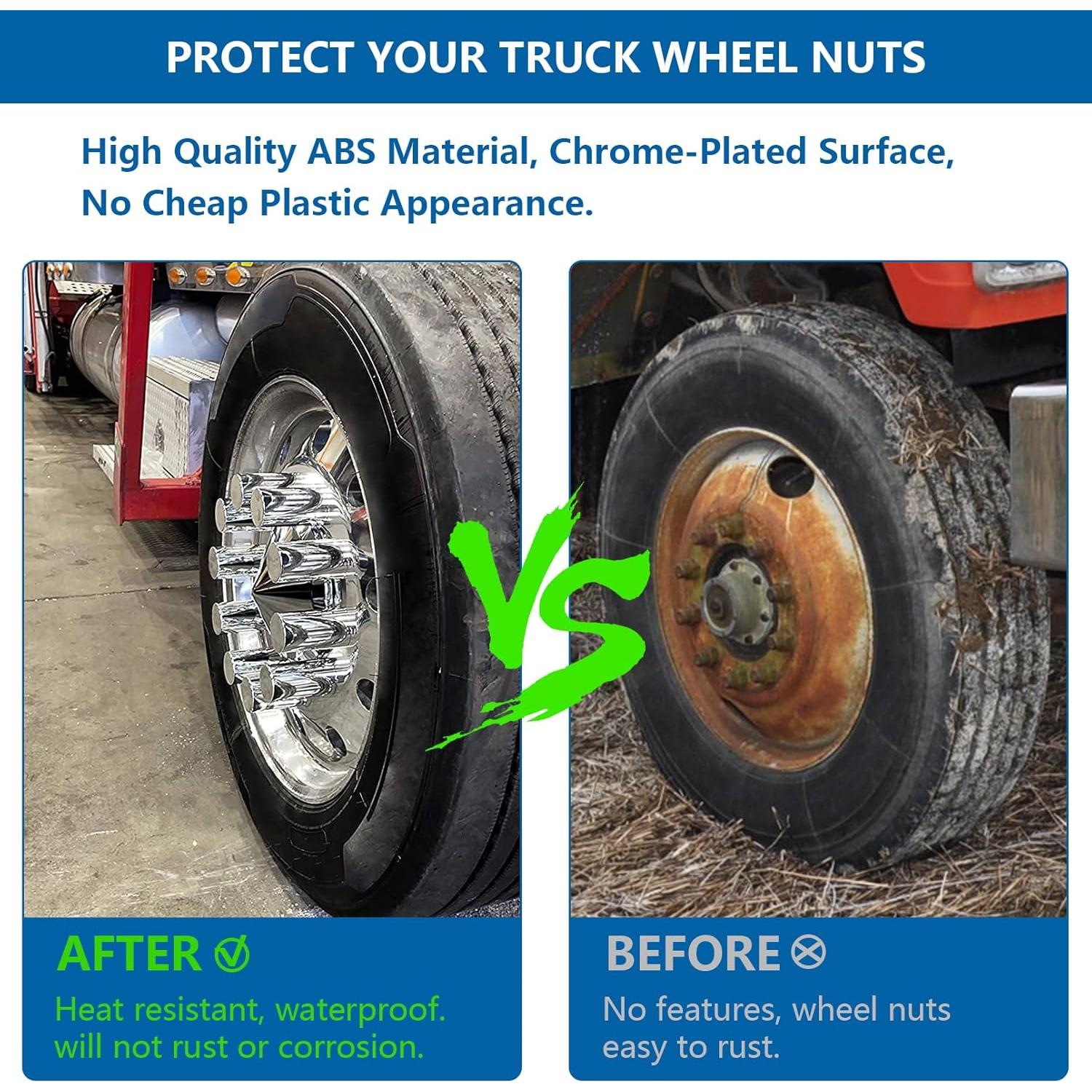 Paquete de 20 Cubiertas de Tuercas de Rueda Grandroad 33mm ABS