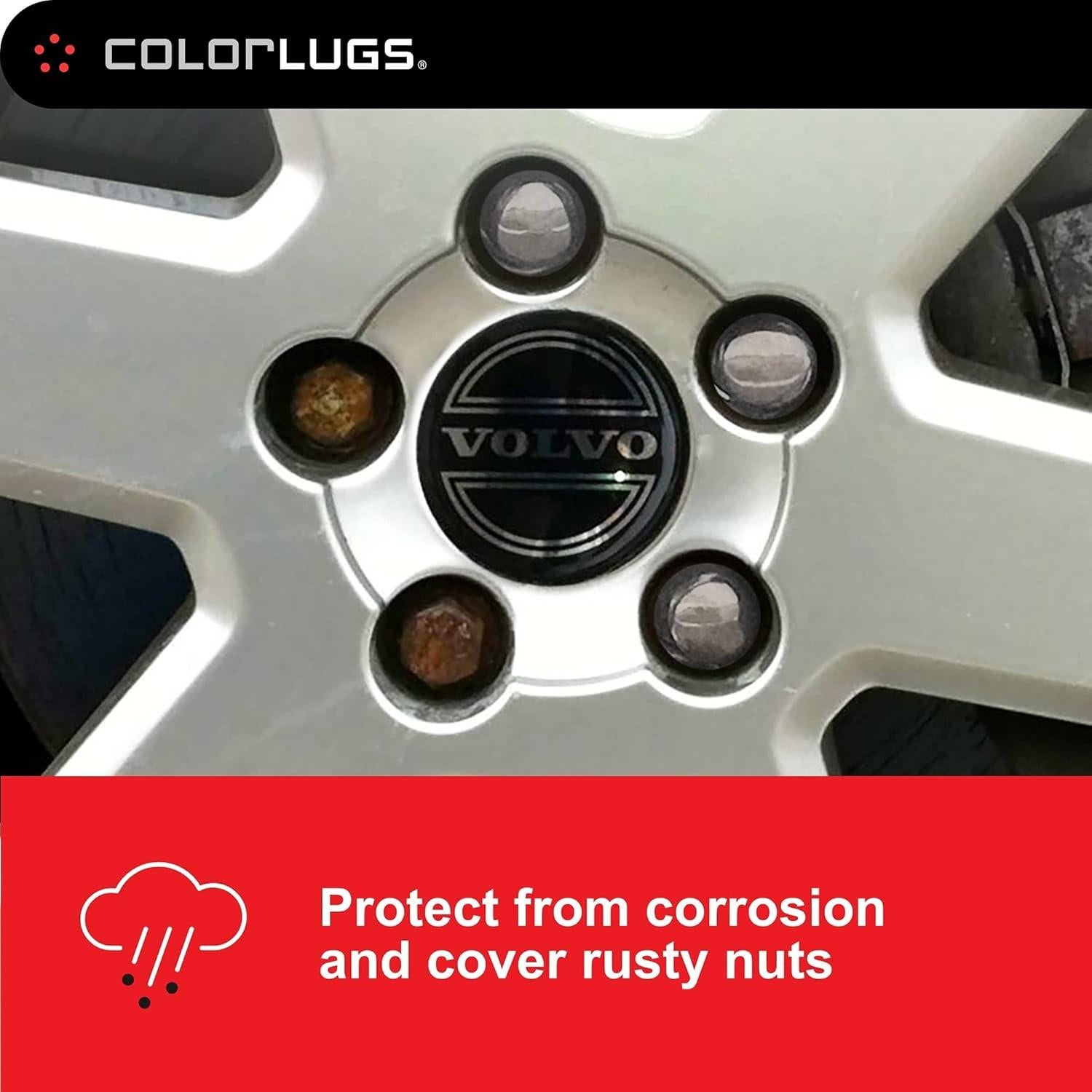 Cubiertas de Tuerca de Llantas ColorLugs Vinilo Negro 21-23 mm 25 Pzas