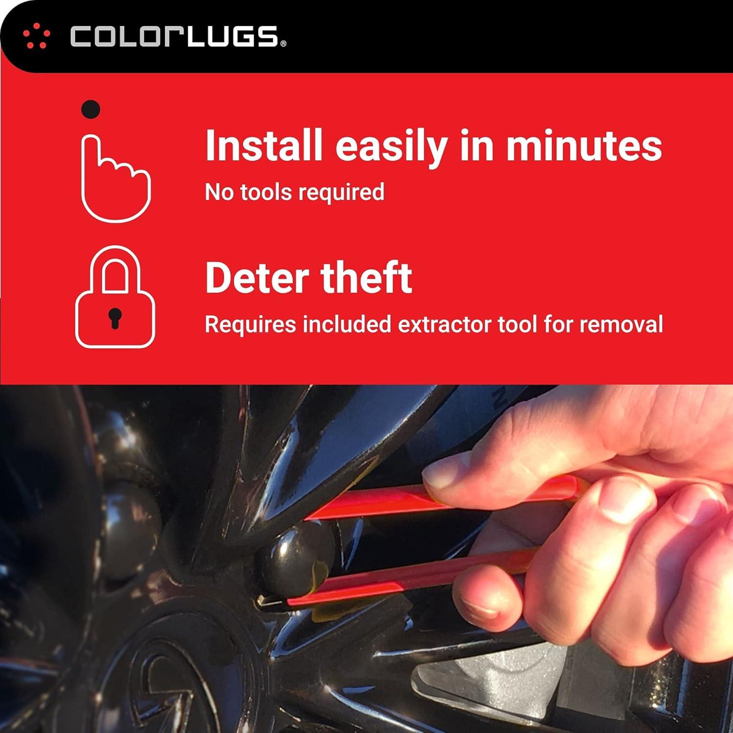 Cubiertas de Tuerca de Llantas ColorLugs Vinilo Negro 21-23 mm 25 Pzas