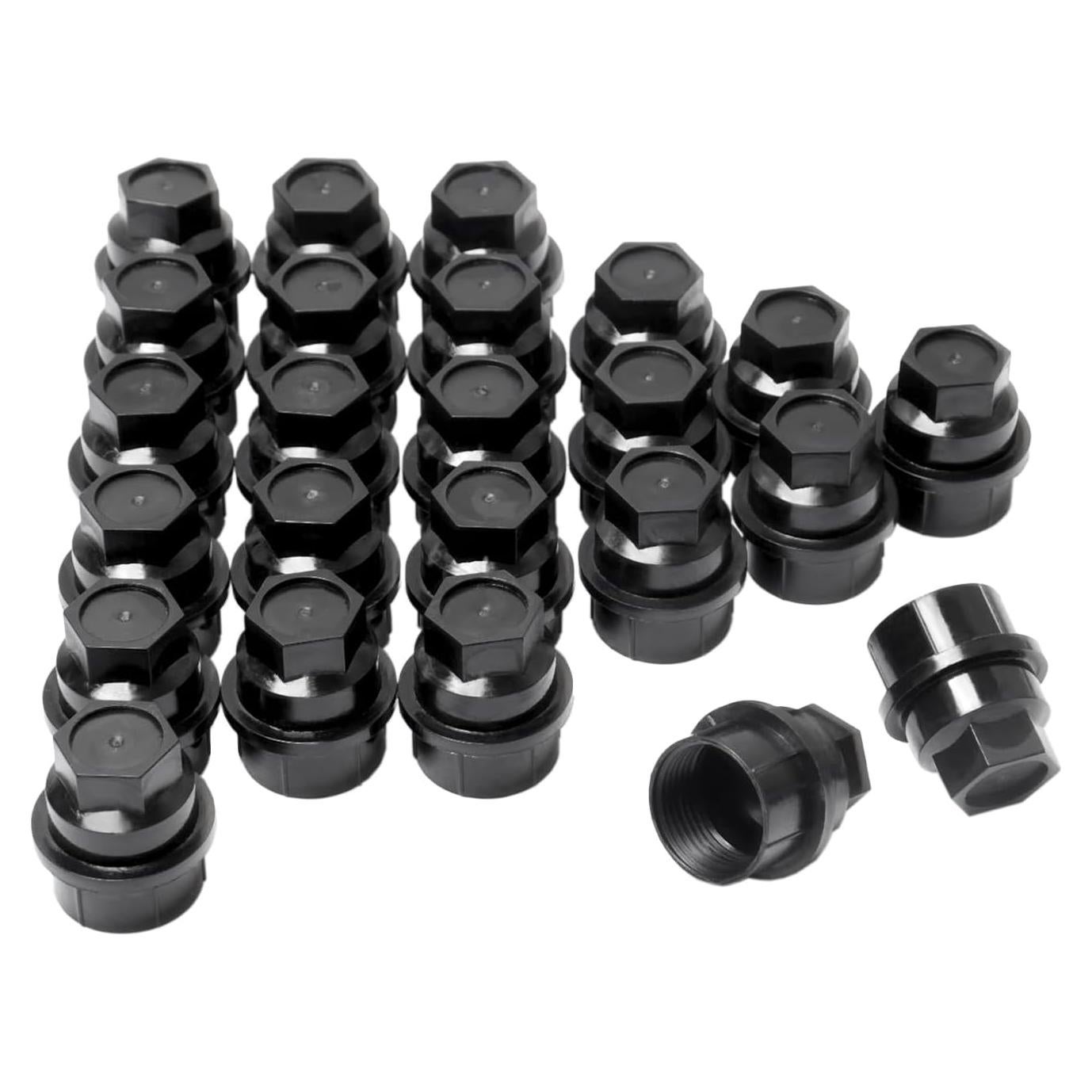 Juego de 24 Tapas de Tuerca de Rueda Mardarth M27x2.0 Negro