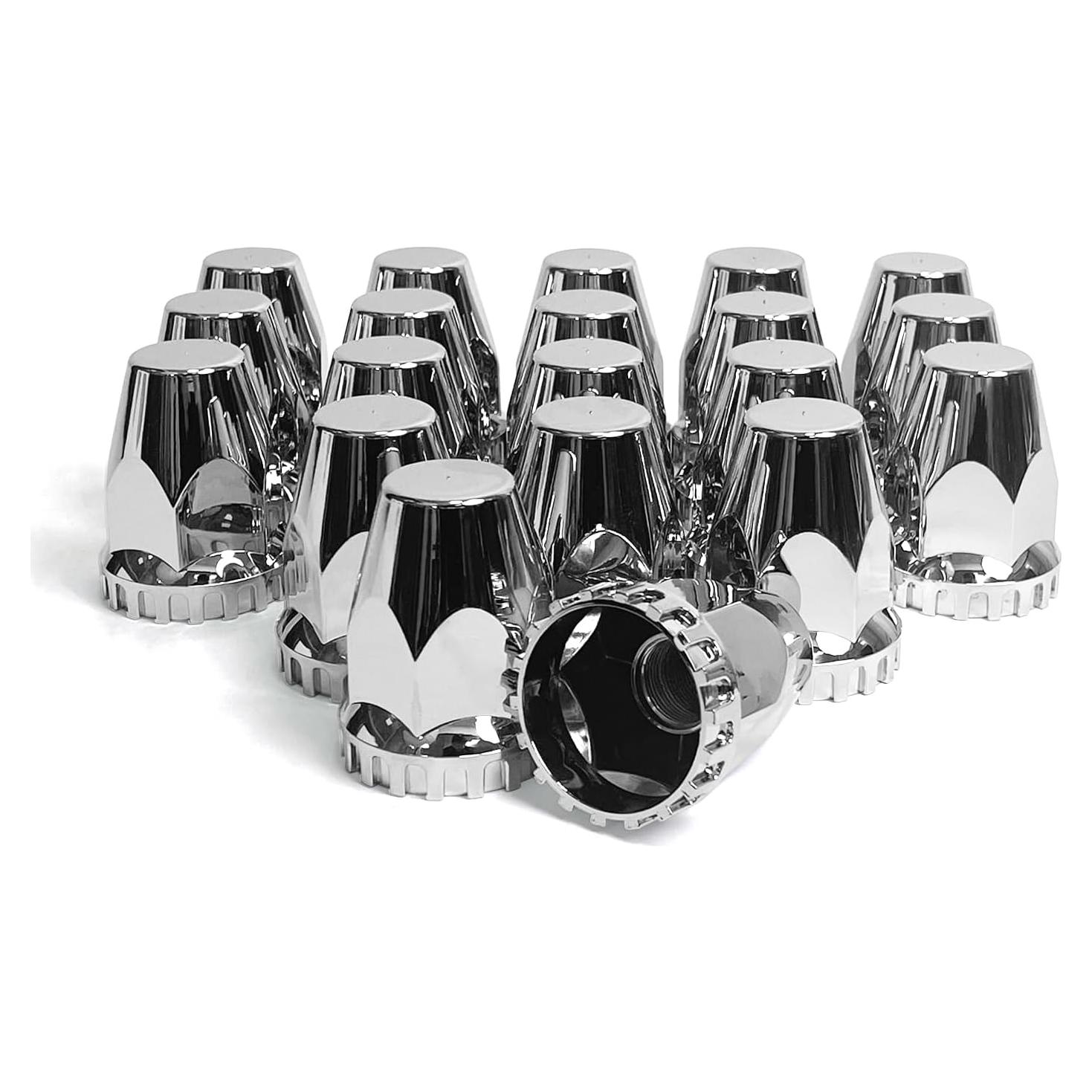 Paquete de 20 Cubiertas de Tuercas de Llantas Grandroad 33mm Cromo ABS