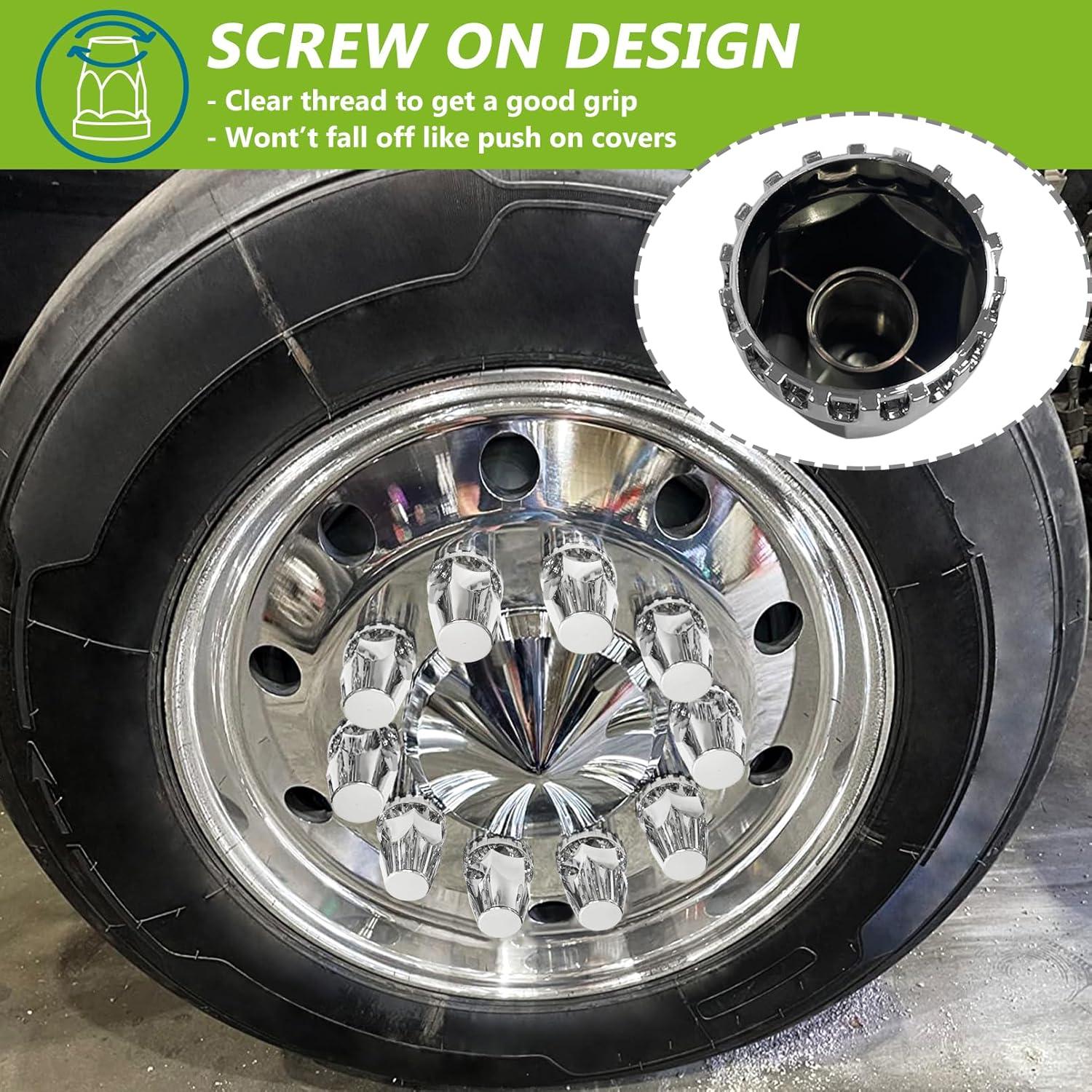 Paquete de 20 Cubiertas de Tuercas de Llantas Grandroad 33mm Cromo ABS