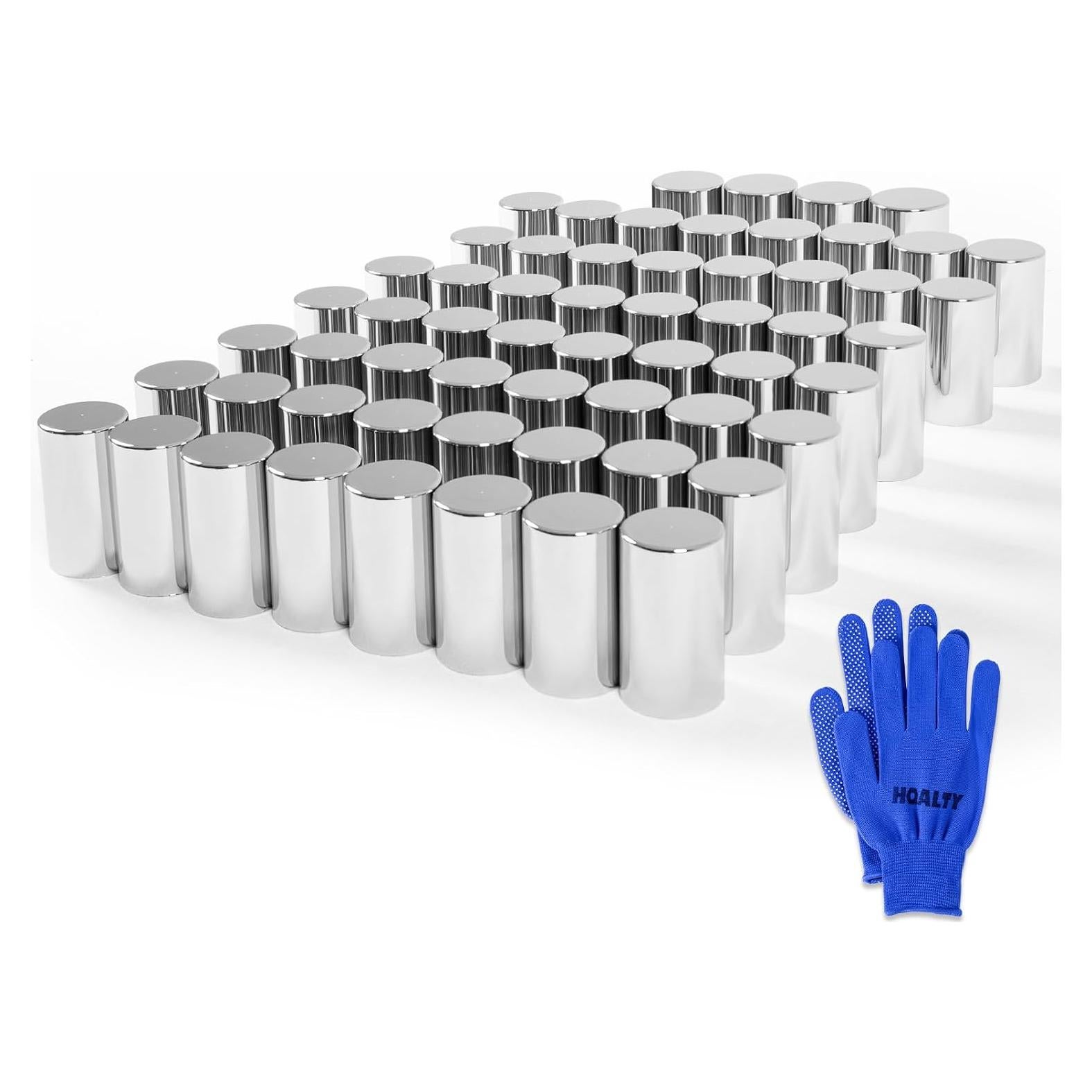 Cubiertas de Tuercas de Llantas HQALTY 33mm 60 Pcs ABS Cromado