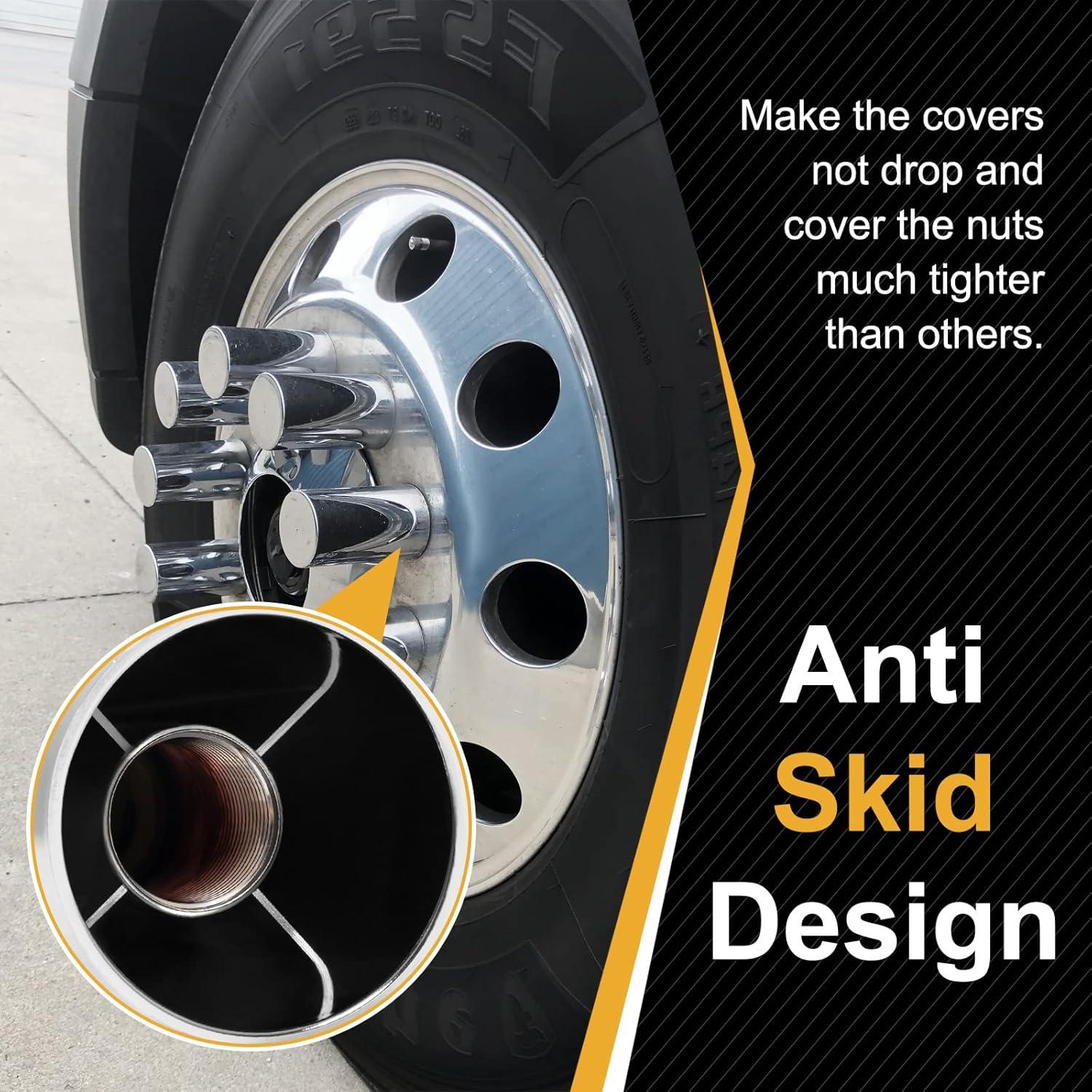 Cubiertas de Tuercas de Llantas HQALTY 33mm 60 Pcs ABS Cromado