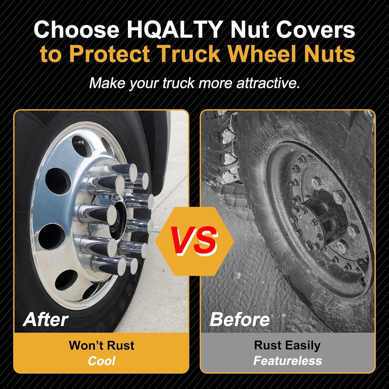 Cubiertas de Tuercas de Llantas HQALTY 33mm 60 Pcs ABS Cromado