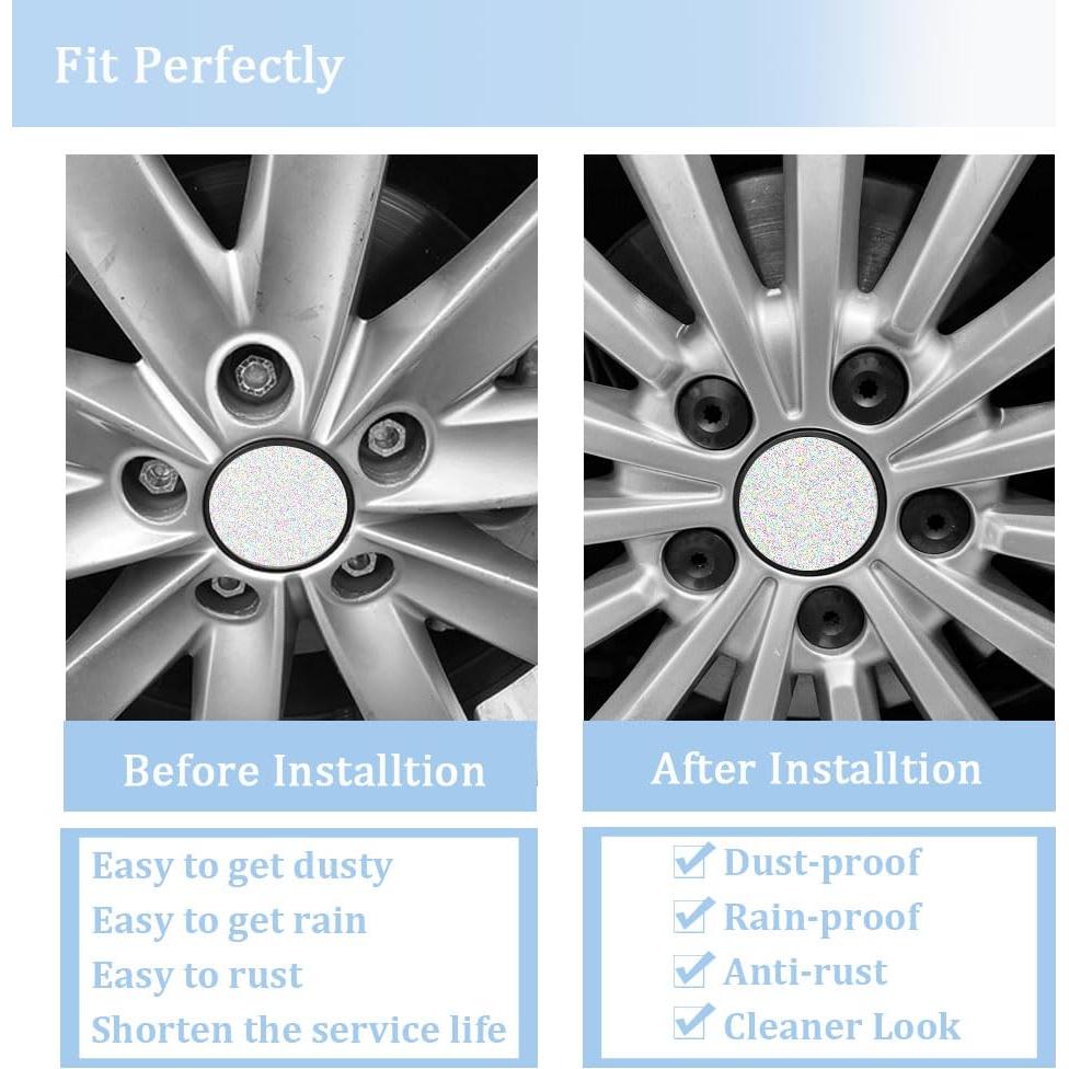 20 Cubiertas de Tuercas de Rueda + Herramienta Dkvudho 17mm