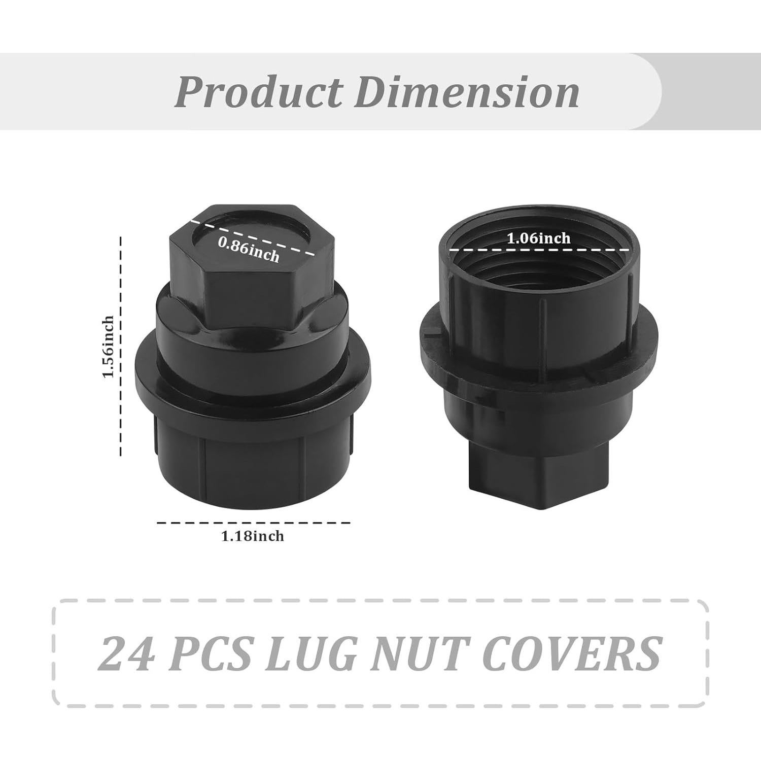 24 Tapas de Tuercas de Rueda Salior M27x2.0 para Chevrolet