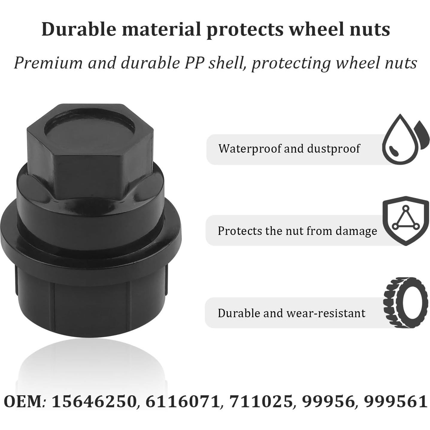 24 Tapas de Tuercas de Rueda Salior M27x2.0 para Chevrolet