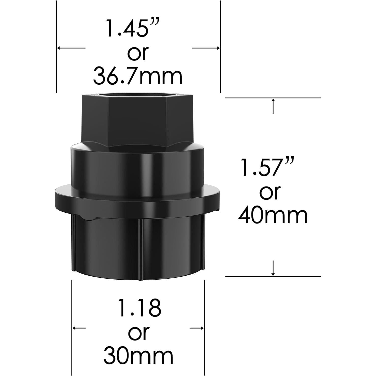 Cubiertas de Tapas de Tuercas de Rueda Negras Prime Ave - 6 Piezas