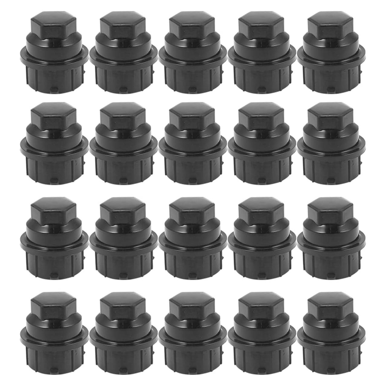 Cubiertas de Tuercas de Rueda ISINFLASH 24mm Antirrobo 20PCS Negro