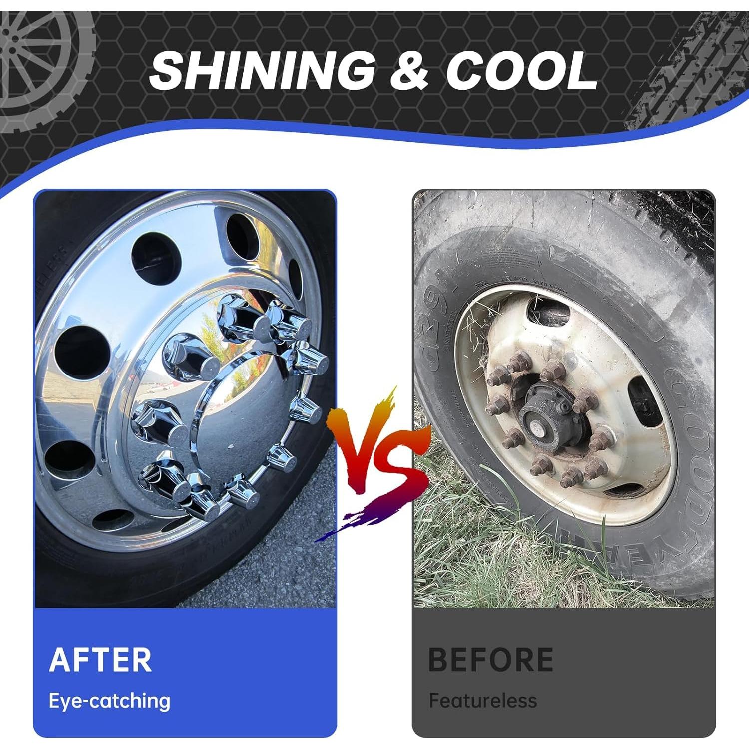 60 Cubiertas de Tuercas de Rueda Cromadas WAITTON 33mm para Camiones