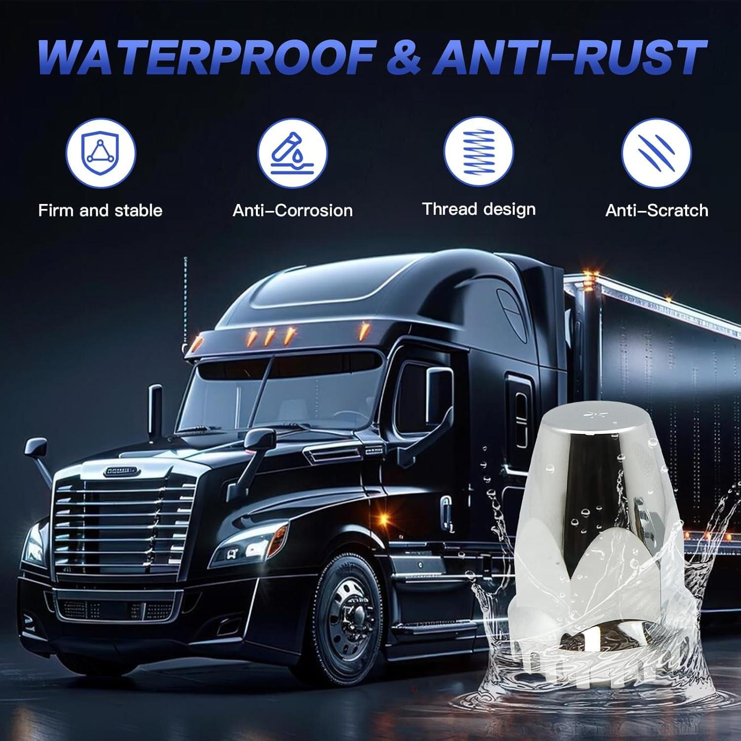 60 Cubiertas de Tuercas de Rueda Cromadas WAITTON 33mm para Camiones