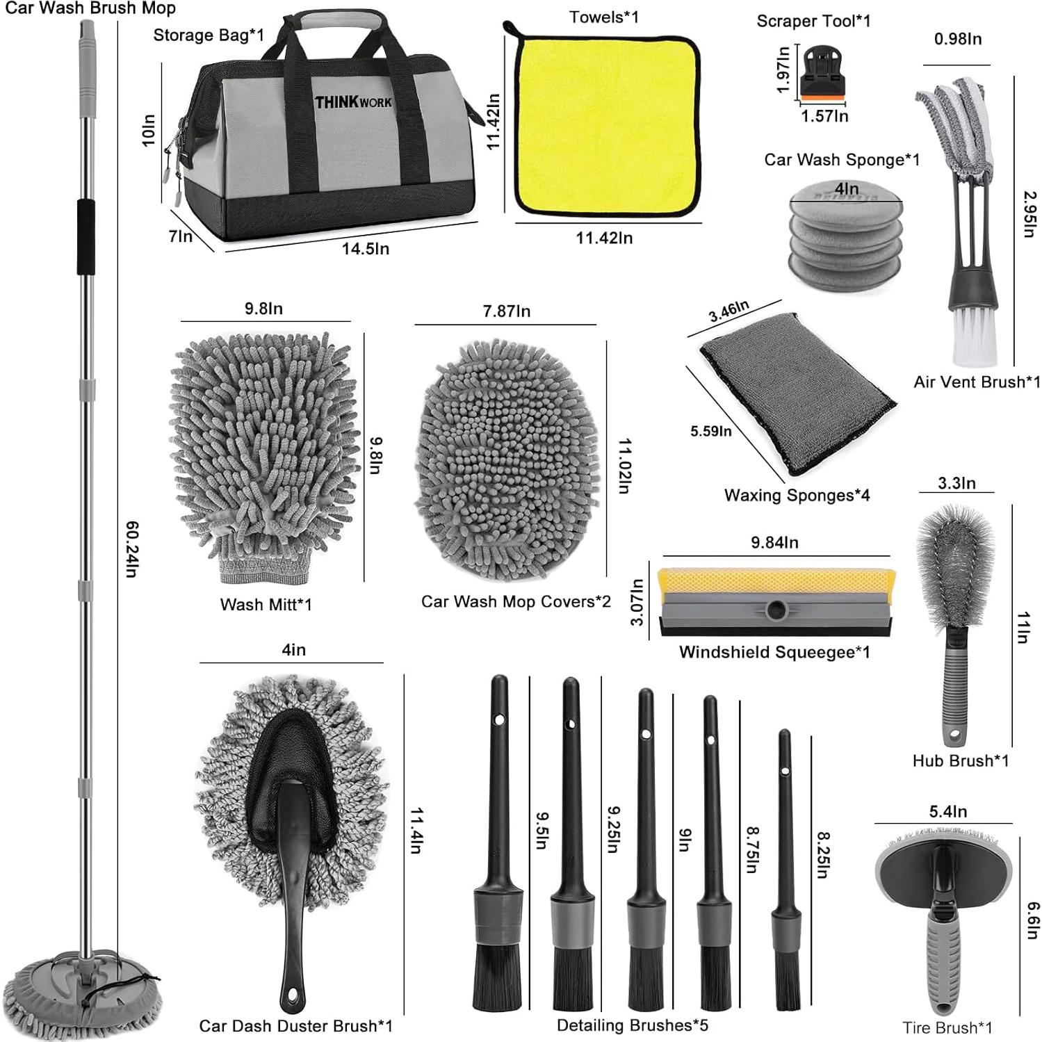 Kit de Lavado de Coches Thinkwork W6250 25 Piezas Accesorios