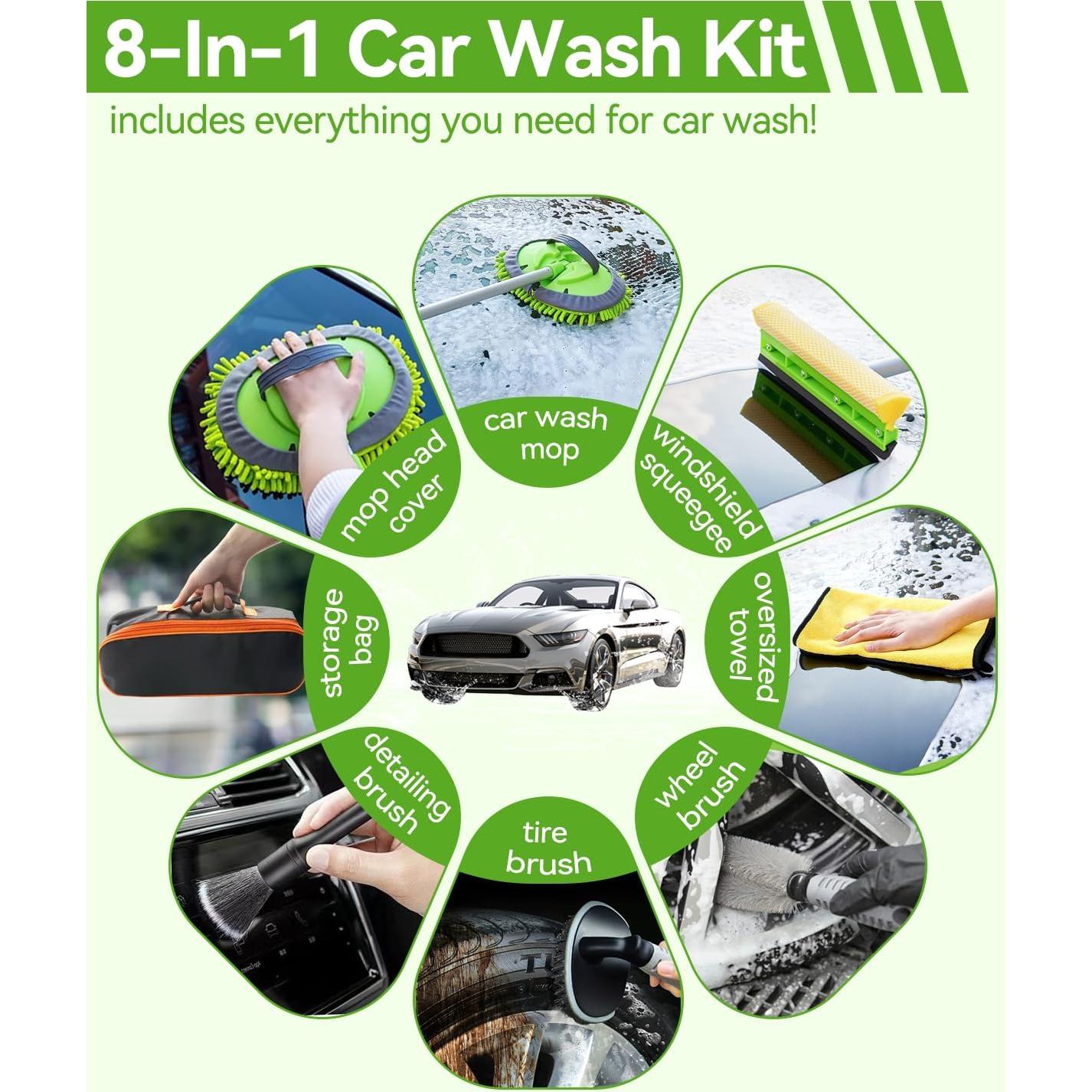 Kit de Lavado de Autos UTOS 8 Piezas con Cepillo 157 cm