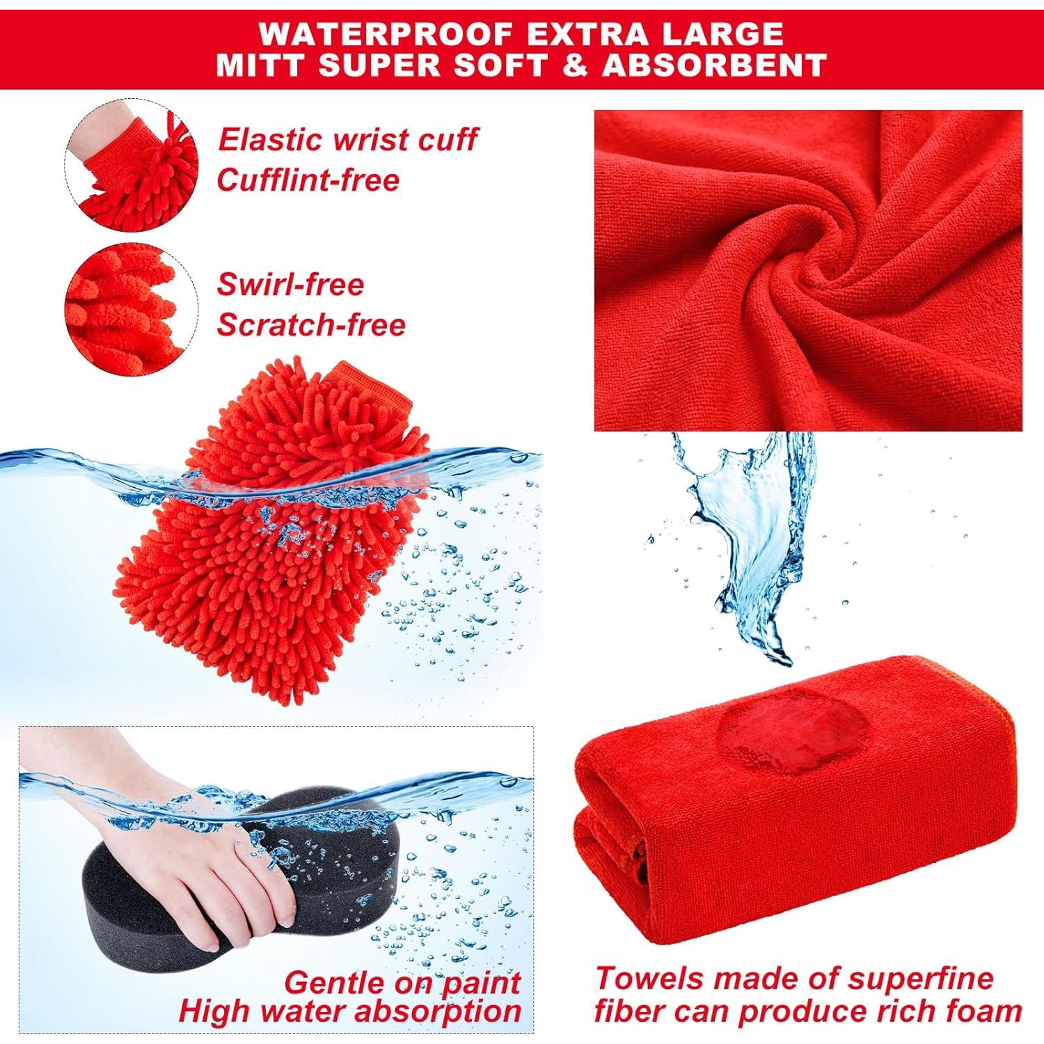 Kit de limpieza de coche 39 piezas GPUSFAK con pistola de espuma