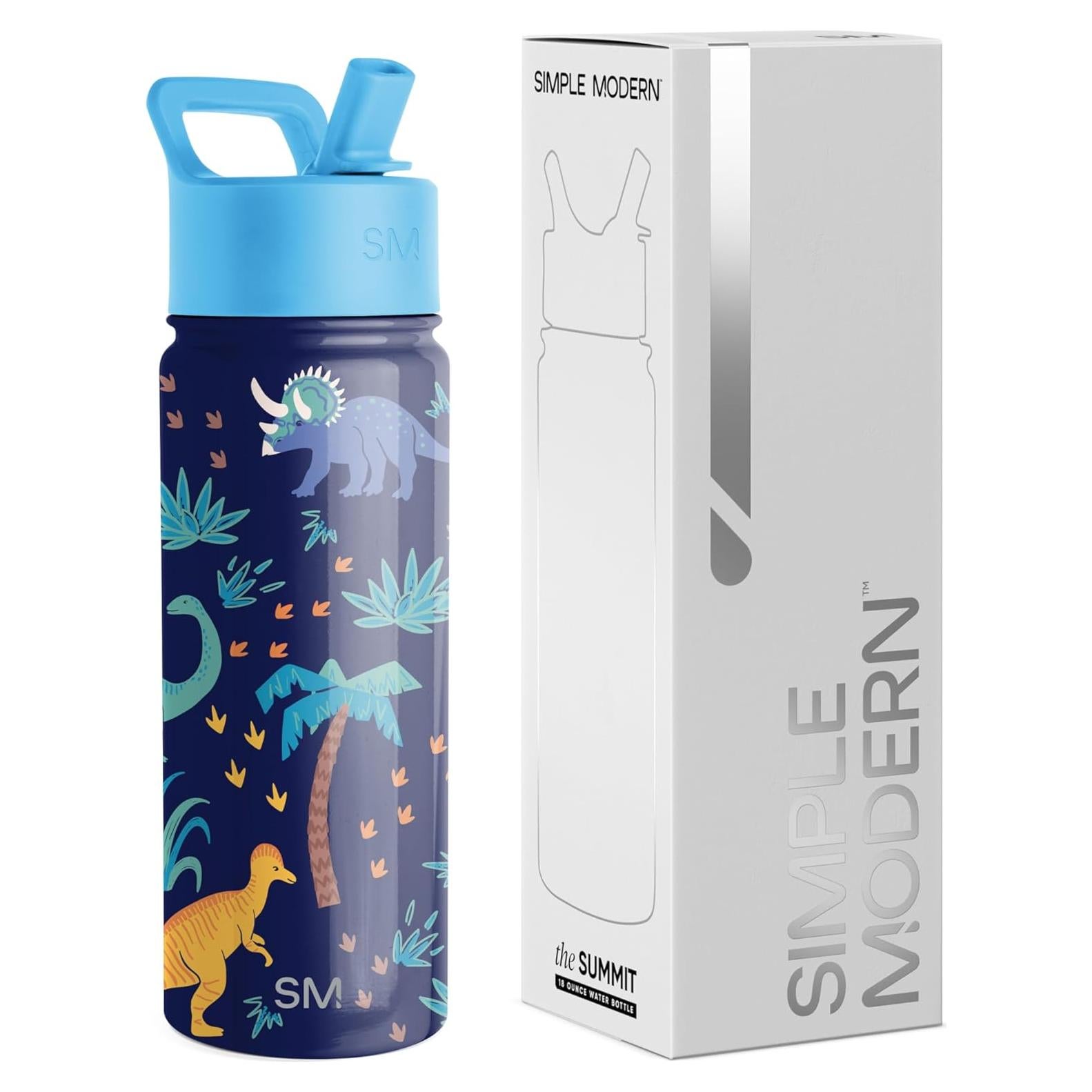 Botella de Agua Simple Modern 18oz Aislada Niños Jungla Jurásica
