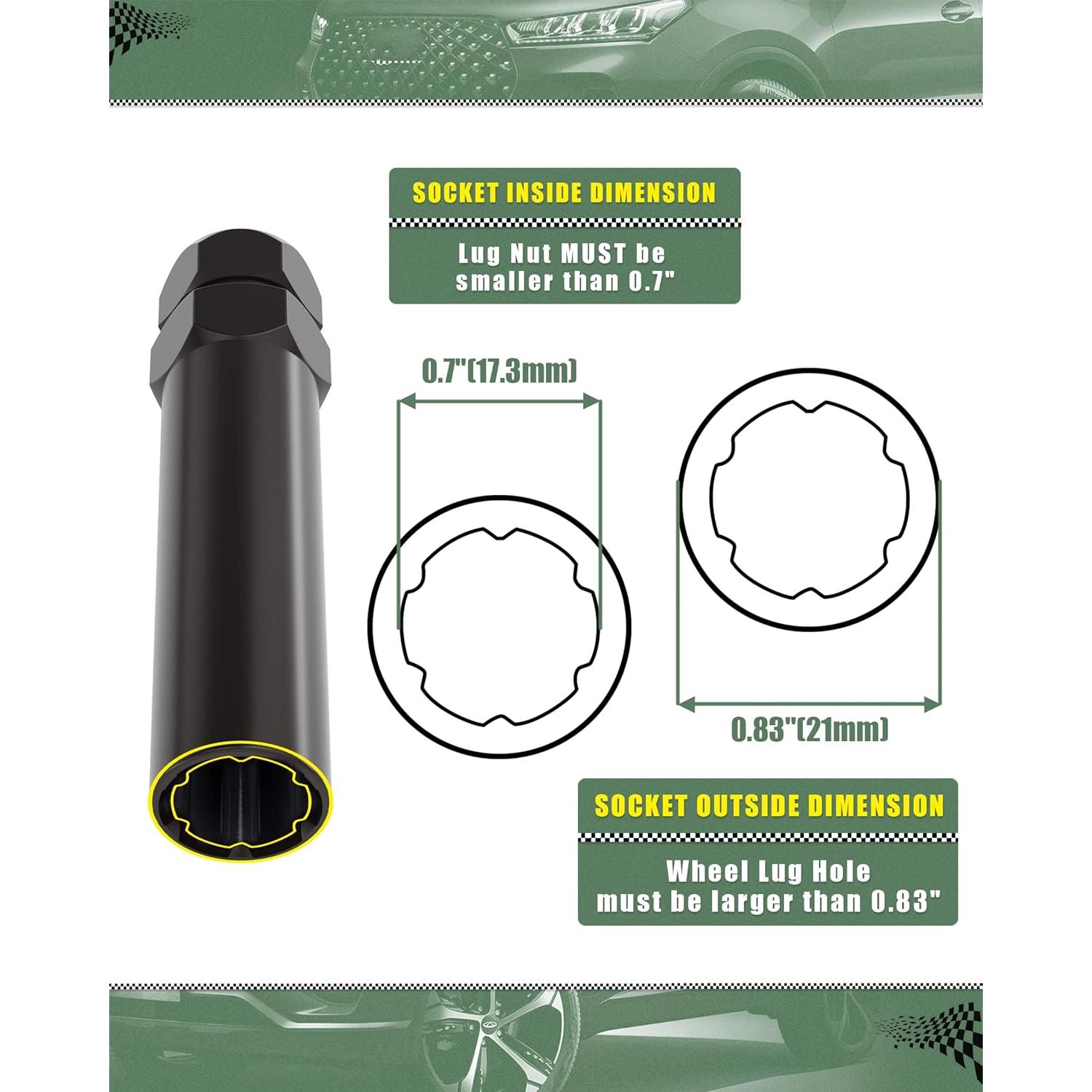 Llave de tuerca de perno 6 puntos Glorider 19mm 21mm negra