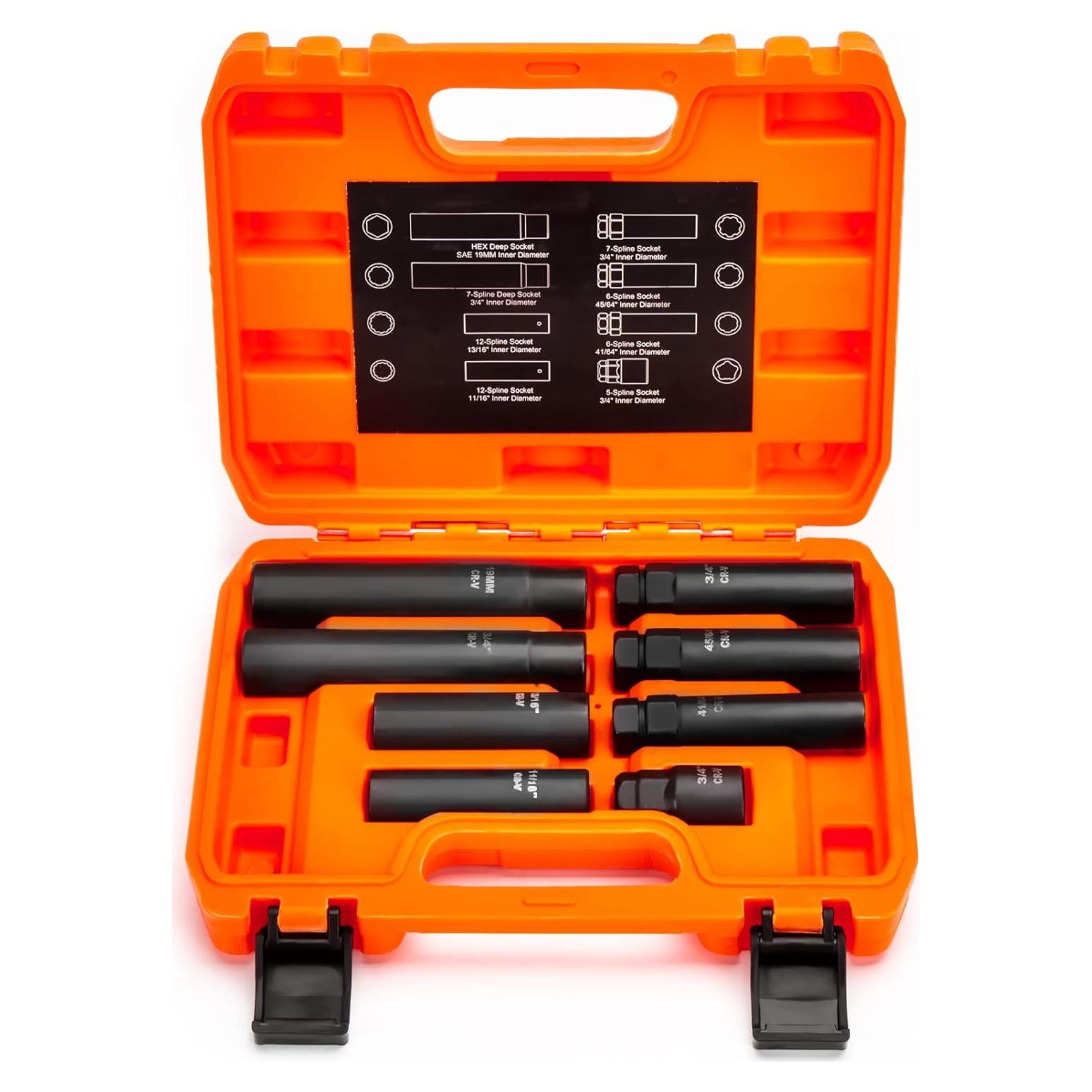 Kit de Llave para Tuercas de Rueda Dynofit 8 Piezas CR-V