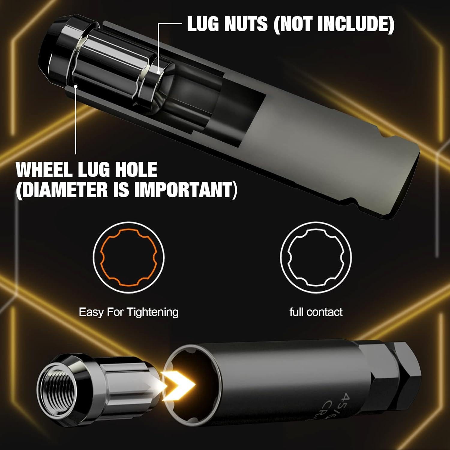 Kit de Llave para Tuercas de Rueda Dynofit 8 Piezas CR-V