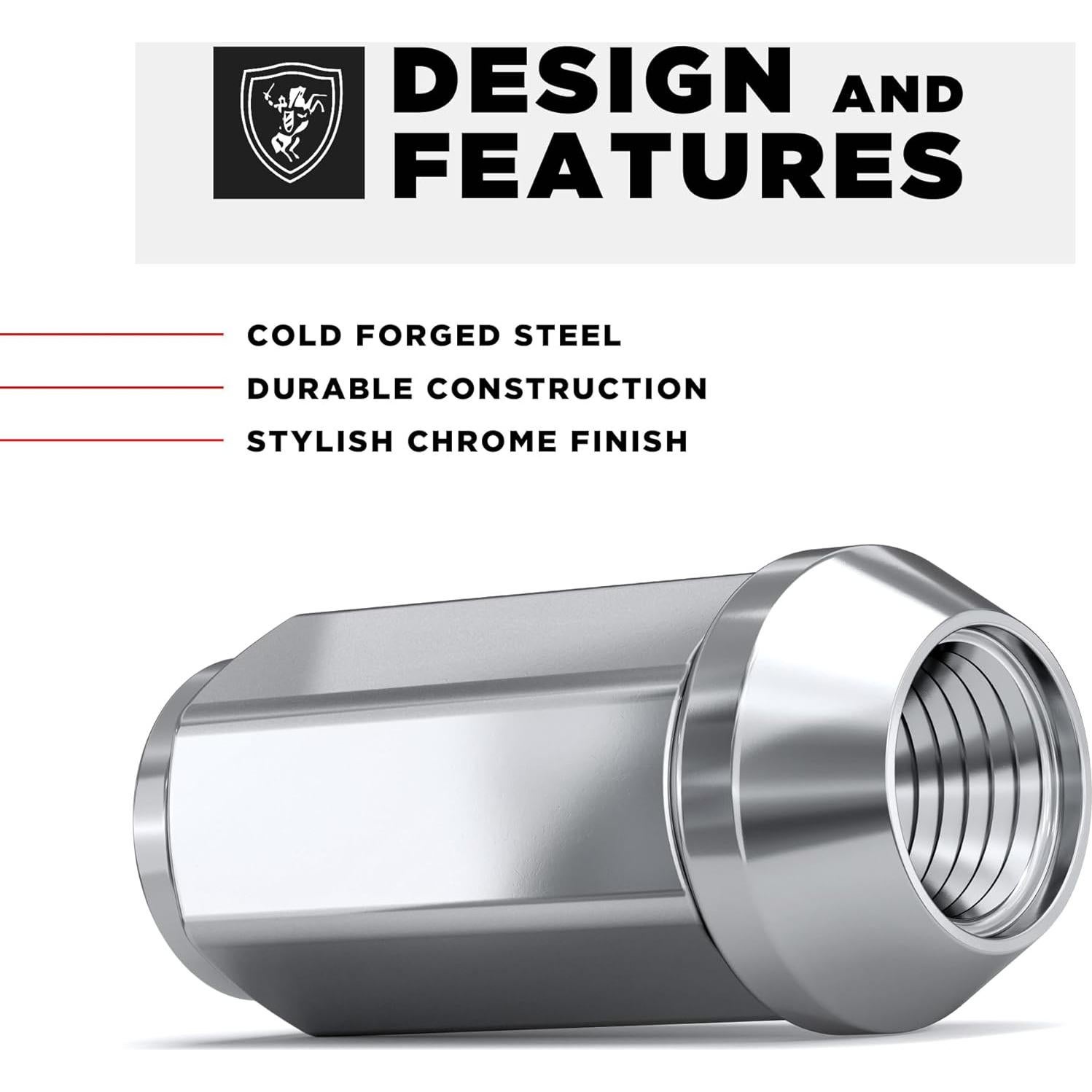 Kit de Tuercas de Rueda White Knight 791909XLAM Cromado M14x1.5