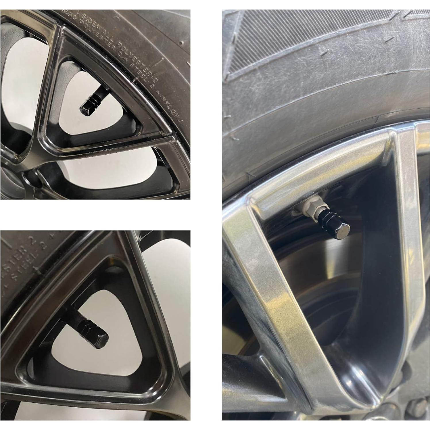 Tapas de Válvula de Neumático JUSTTOP, 12 Piezas, Universal, Aluminio Negro