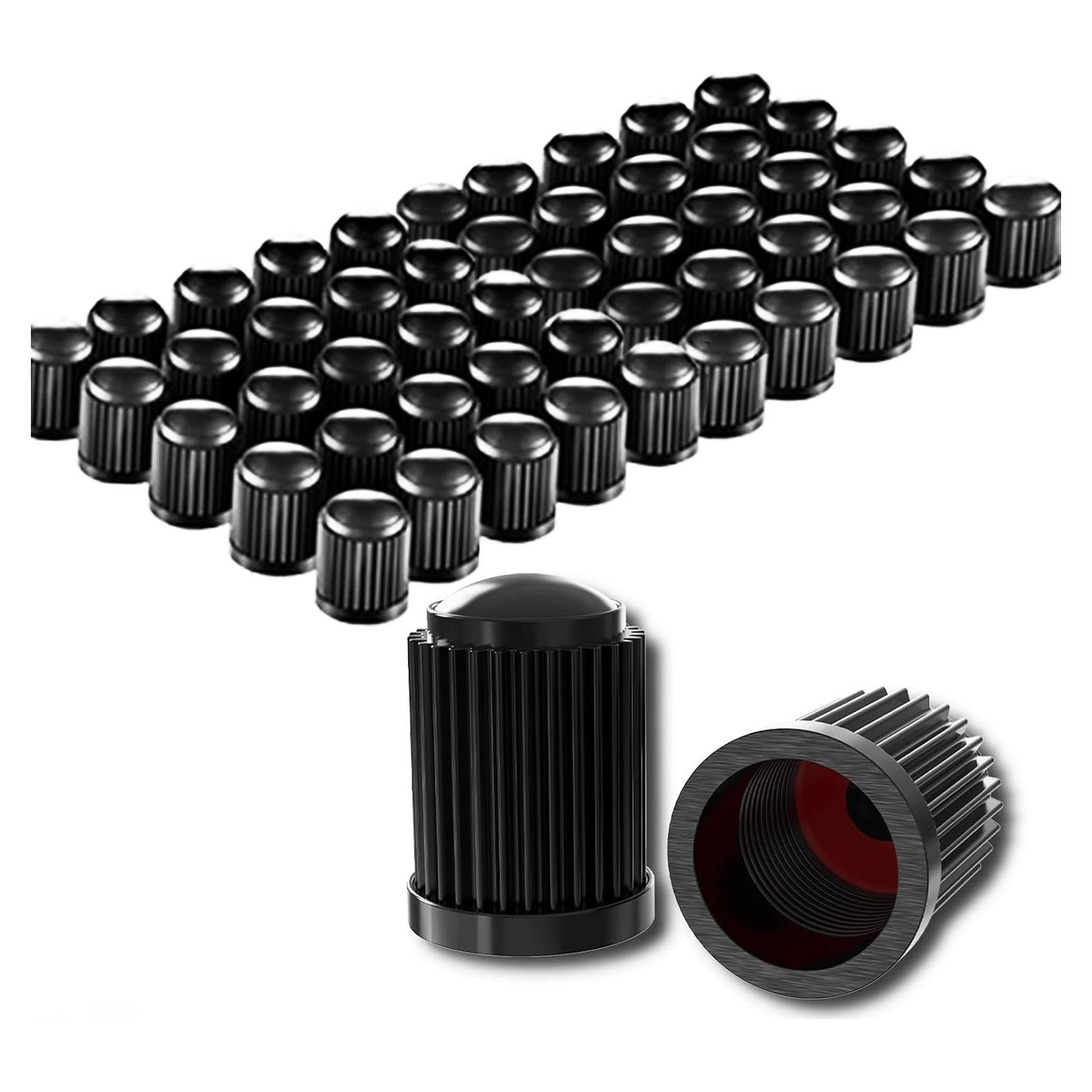 CKAuto 50 Tapas de Válvula Neumático Universal Negro