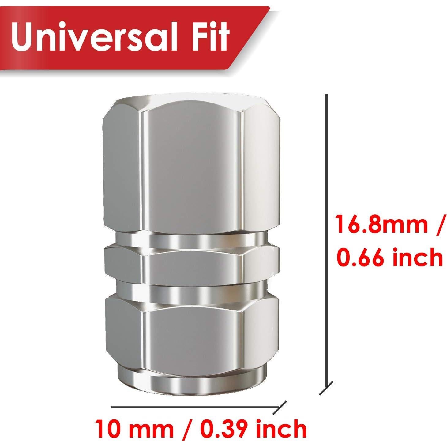 Tapas de Válvula de Neumático SAMIKIVA - Paquete de 12, Aluminio Plata