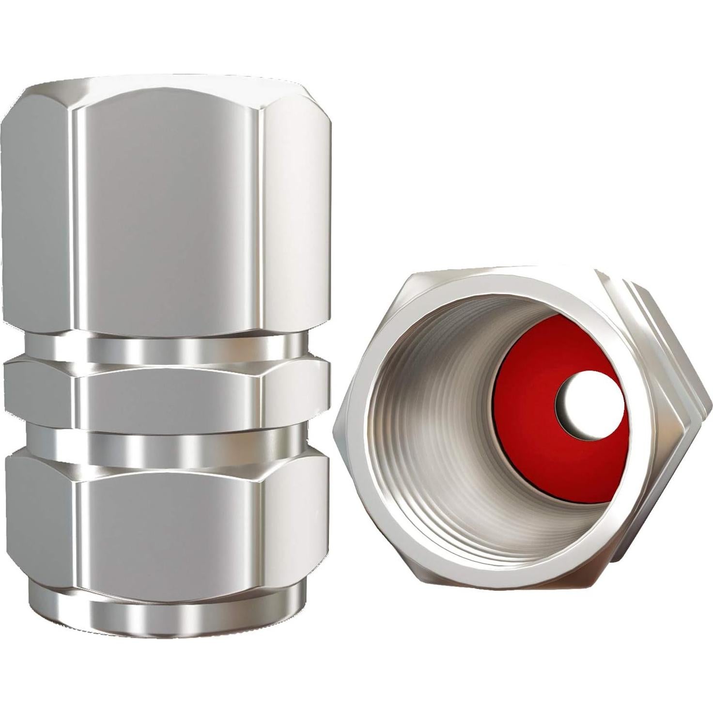 Tapas de Válvula de Neumático SAMIKIVA - Paquete de 12, Aluminio Plata