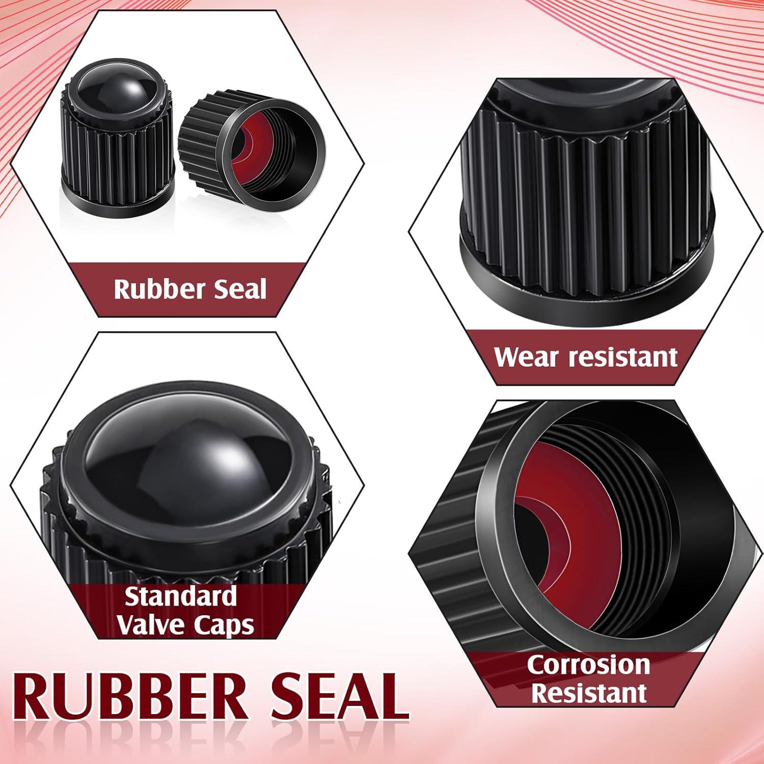 Tapas de Válvula de Neumático Outus 20 Piezas Plástico Negro