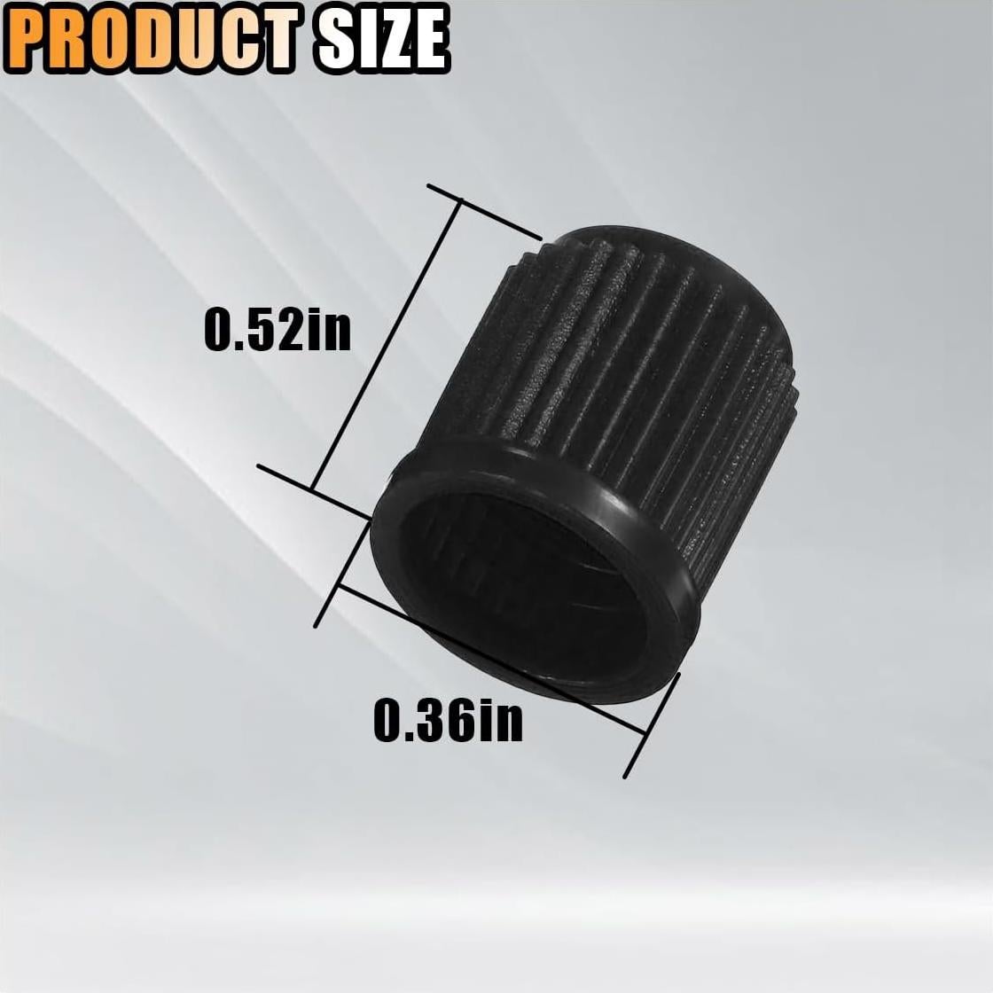 20 Tapones de Válvula de Neumático KITUREK - Universales Negros