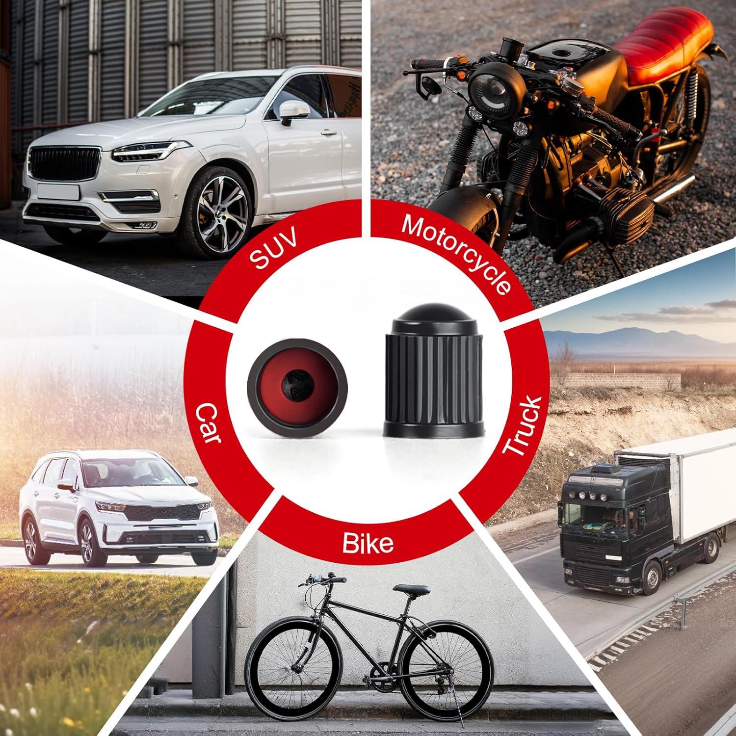 100 Tapones de Válvula de Neumático Guirnd con Anillo de Goma