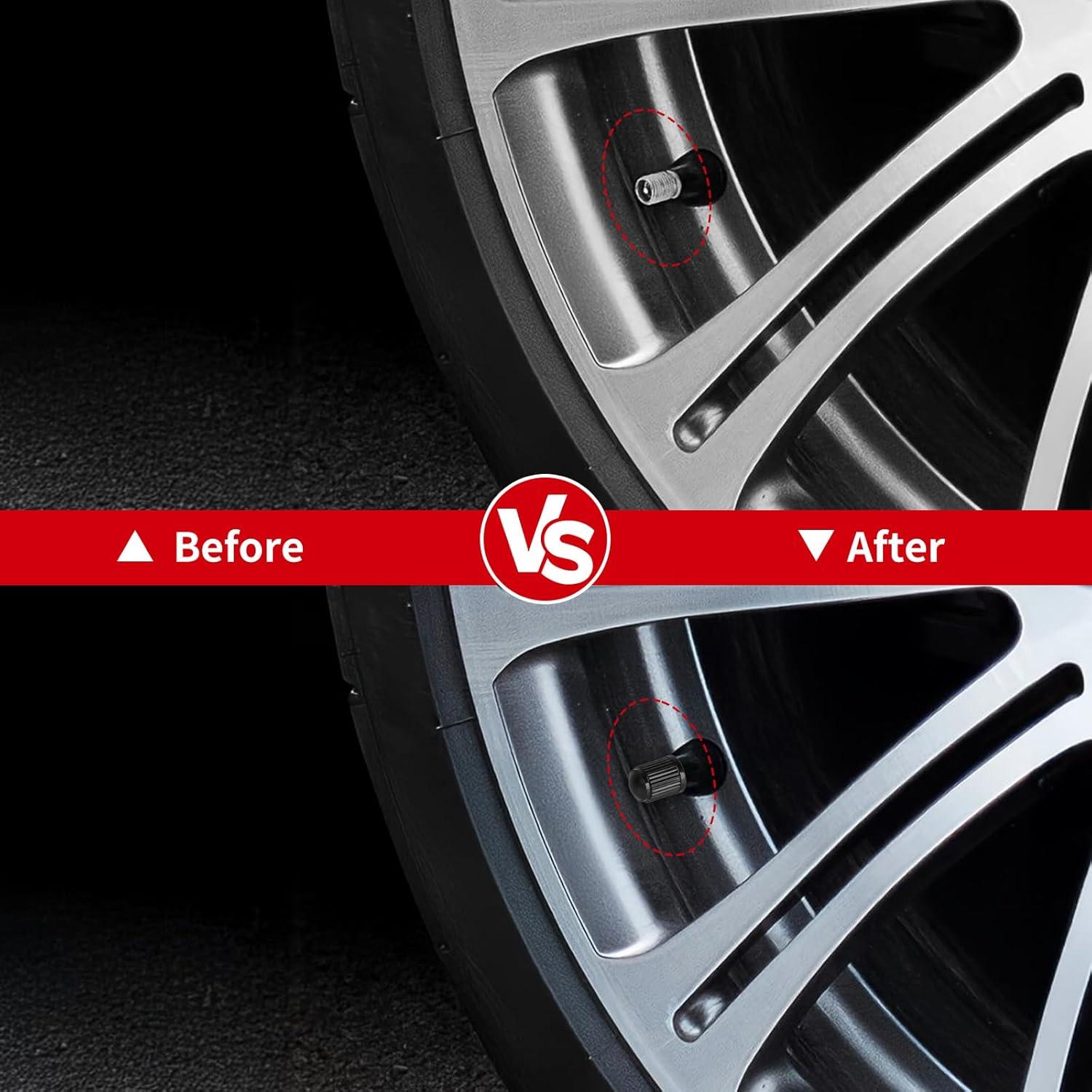 100 Tapones de Válvula de Neumático Guirnd con Anillo de Goma