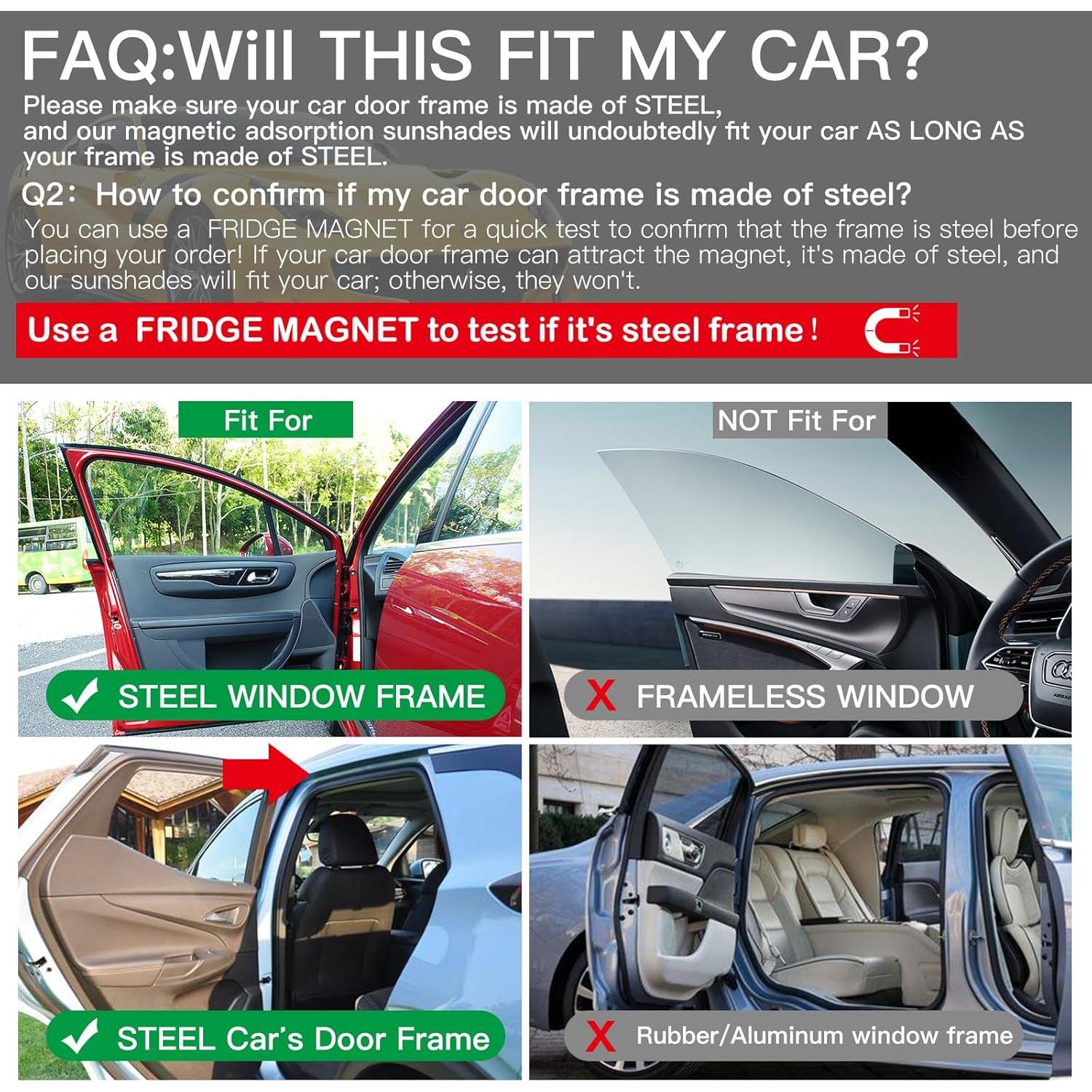 Sombrillas Magnéticas para Ventanas de Auto Ovege 2 Pcs UV