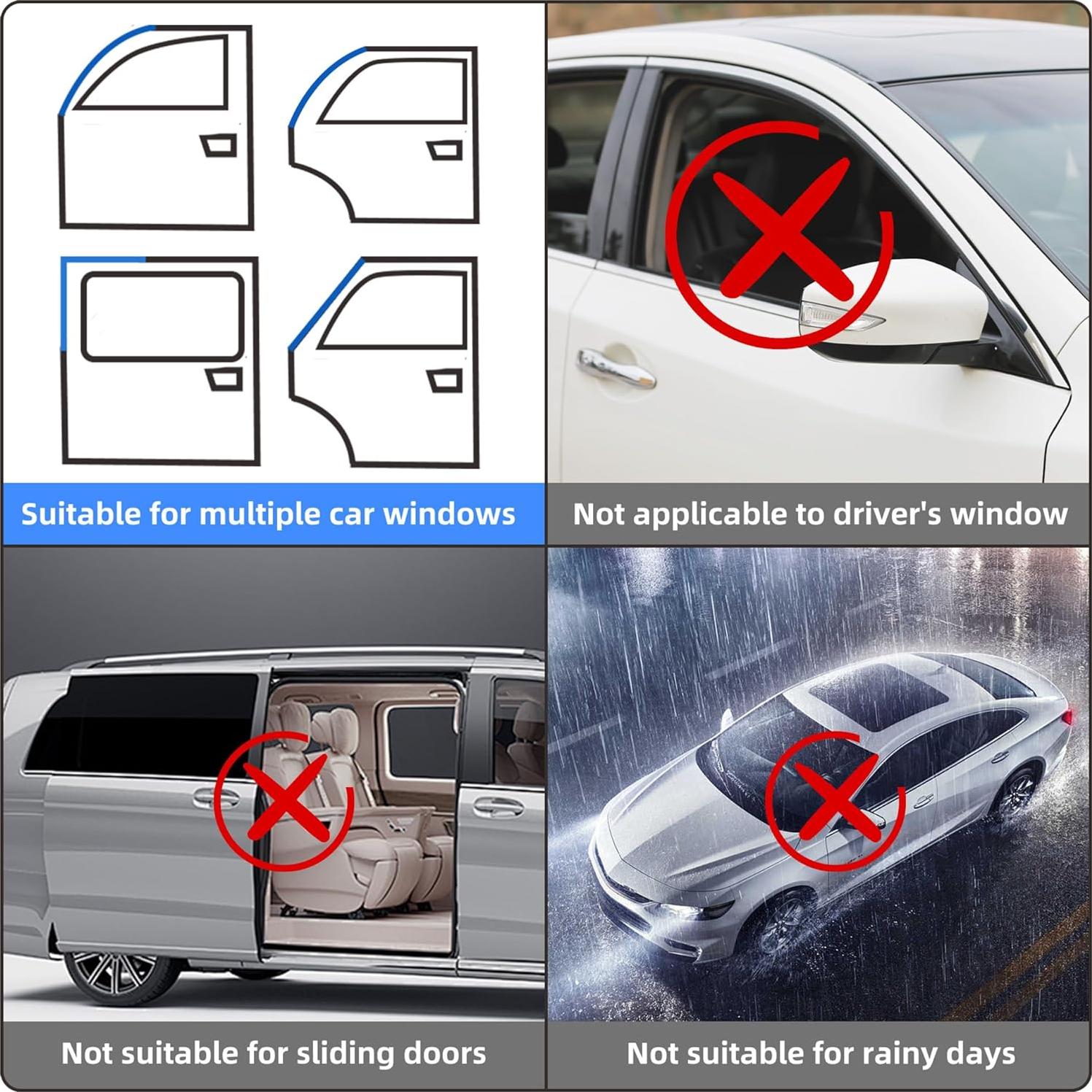 Sombrillas para Ventanas de Auto TechSpanner - Paquete de 2, UV y Privacidad