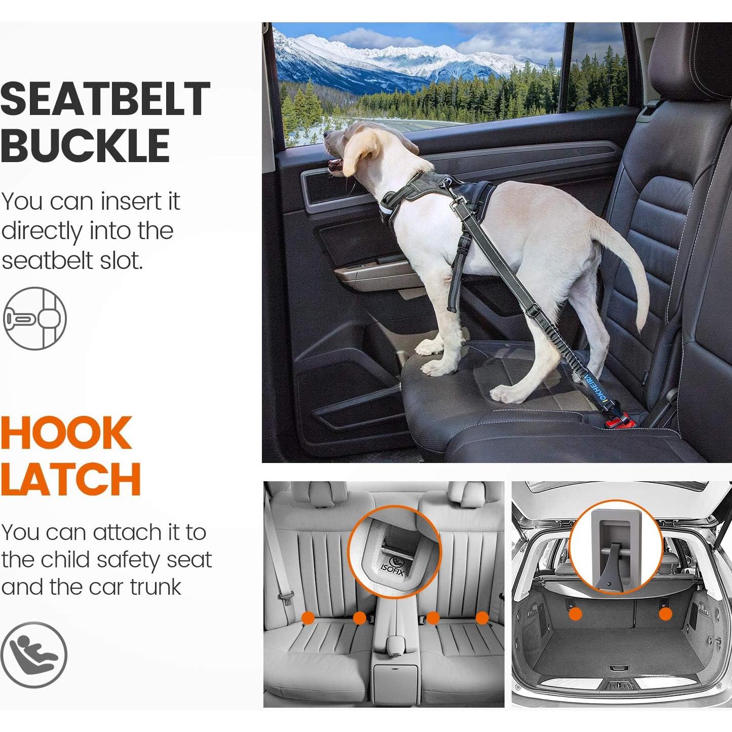 Cinturón de Seguridad para Perros IOKHEIRA Ajustable Reflectante