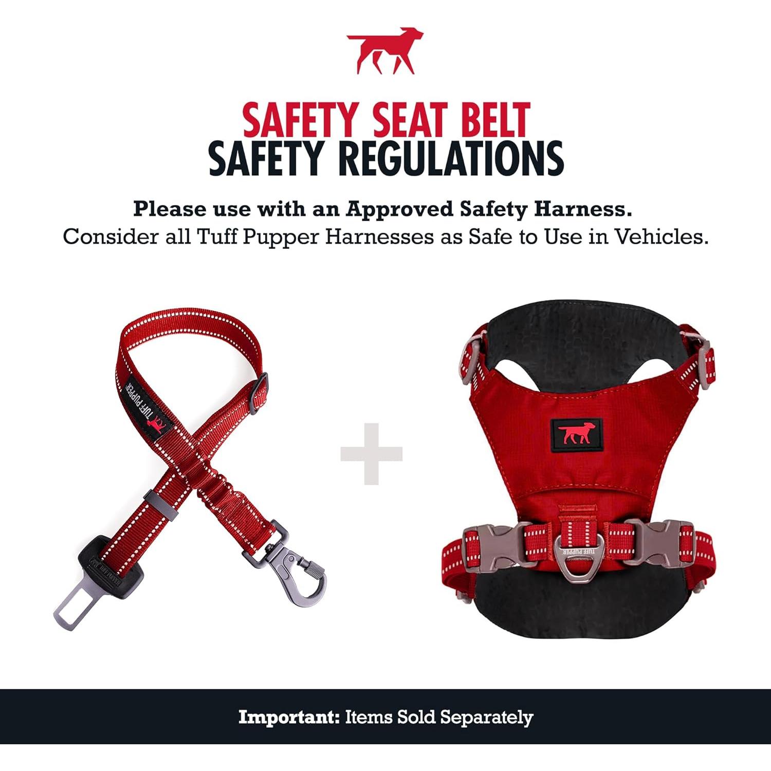 Cinturón de Seguridad para Perros Tuff Pupper Rojo Ajustable