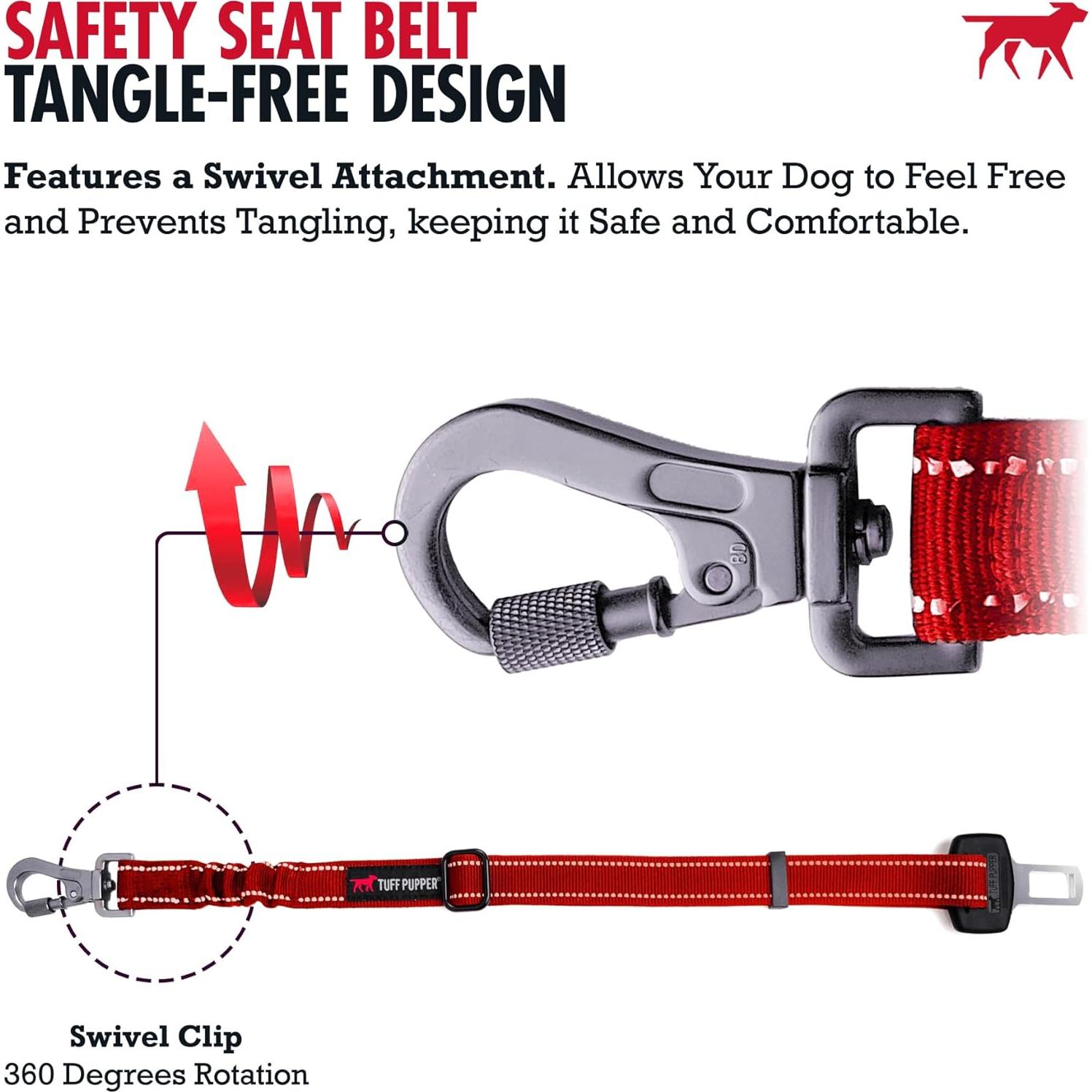 Cinturón de Seguridad para Perros Tuff Pupper Rojo Ajustable