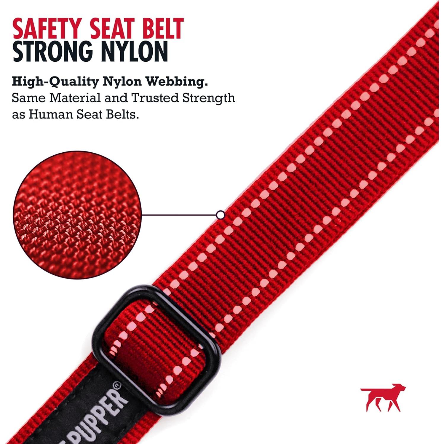 Cinturón de Seguridad para Perros Tuff Pupper Rojo Ajustable