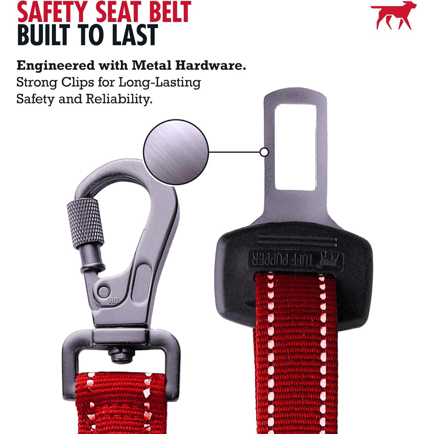 Cinturón de Seguridad para Perros Tuff Pupper Rojo Ajustable