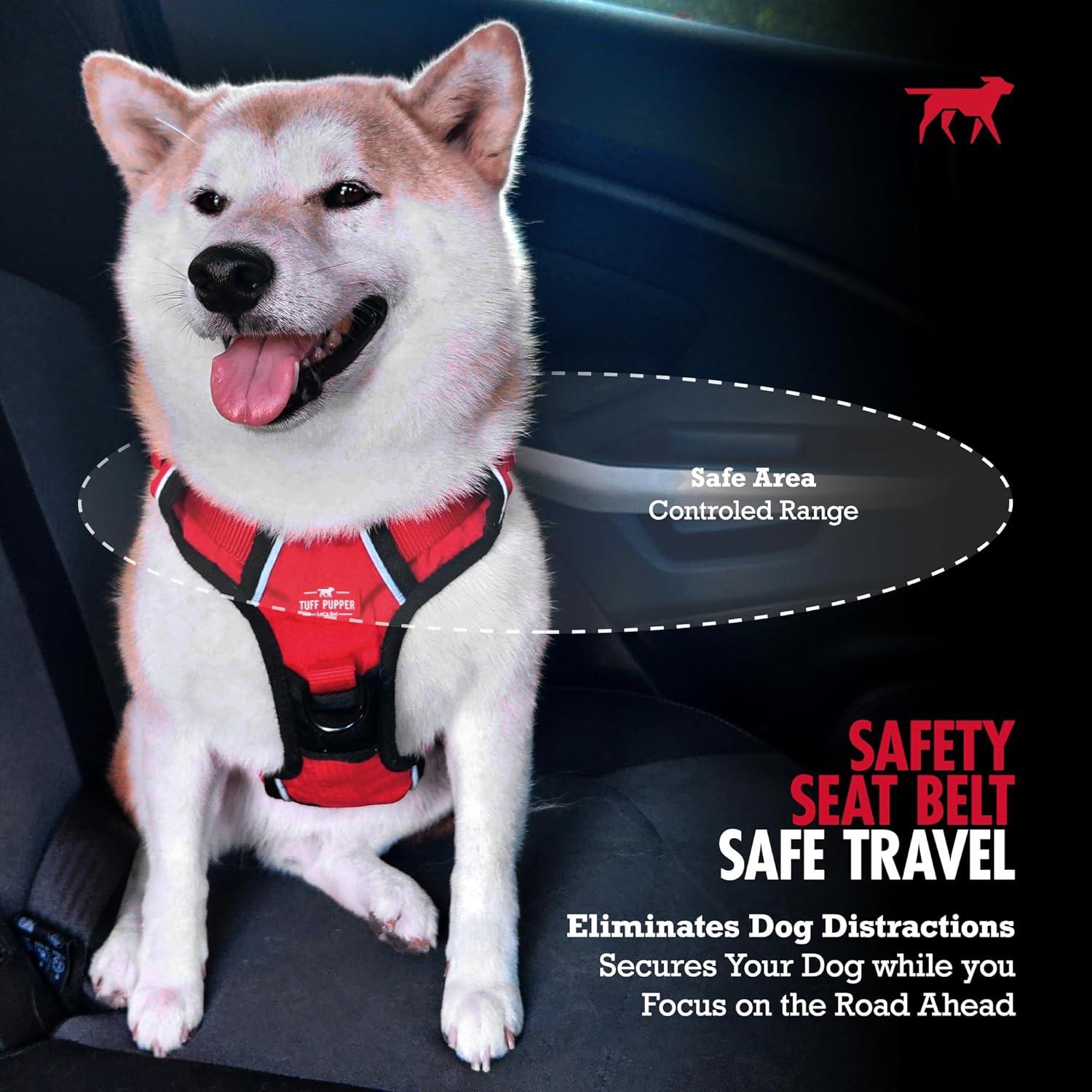 Cinturón de Seguridad para Perros Tuff Pupper Rojo Ajustable