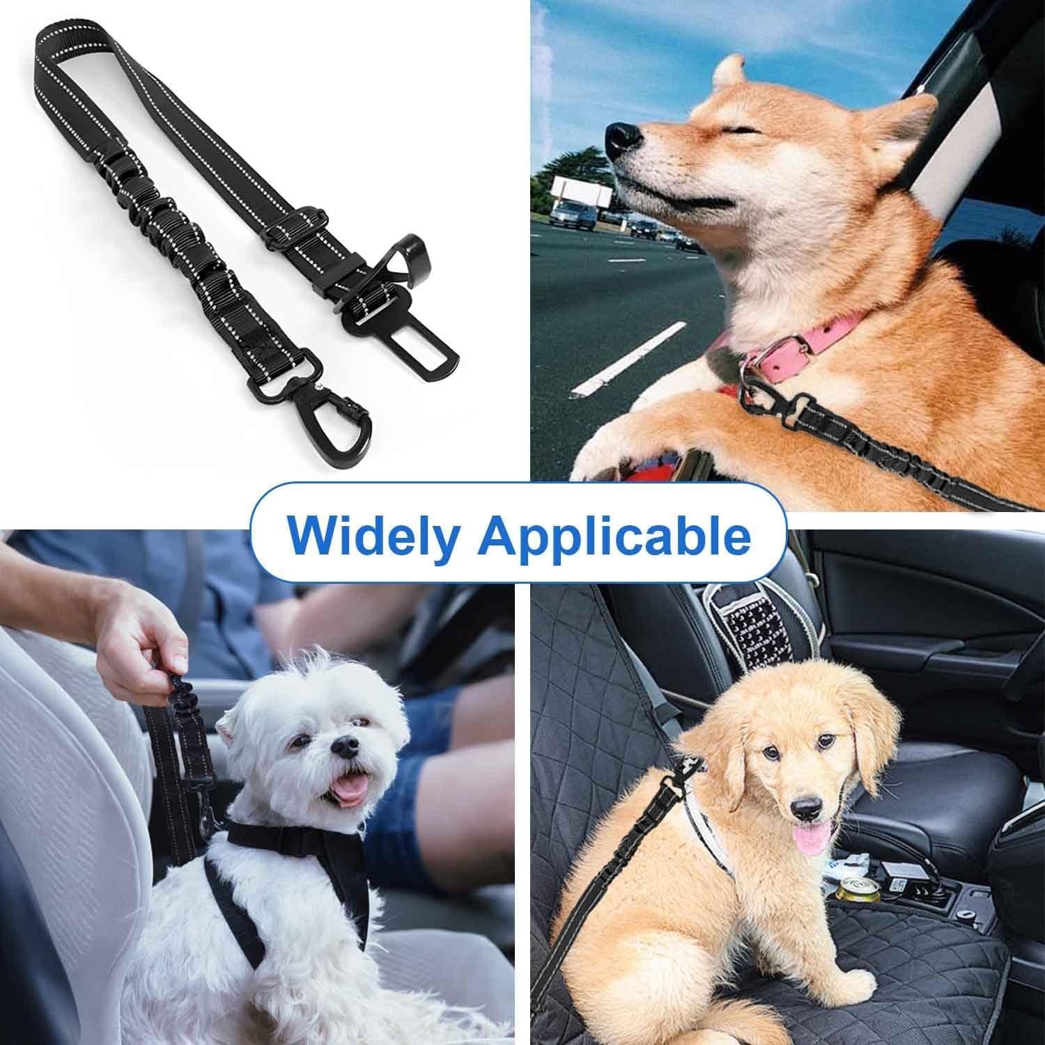 Cinturón de Seguridad para Perros WUGAUWOR 3 en 1 Ajustable 50-90 cm
